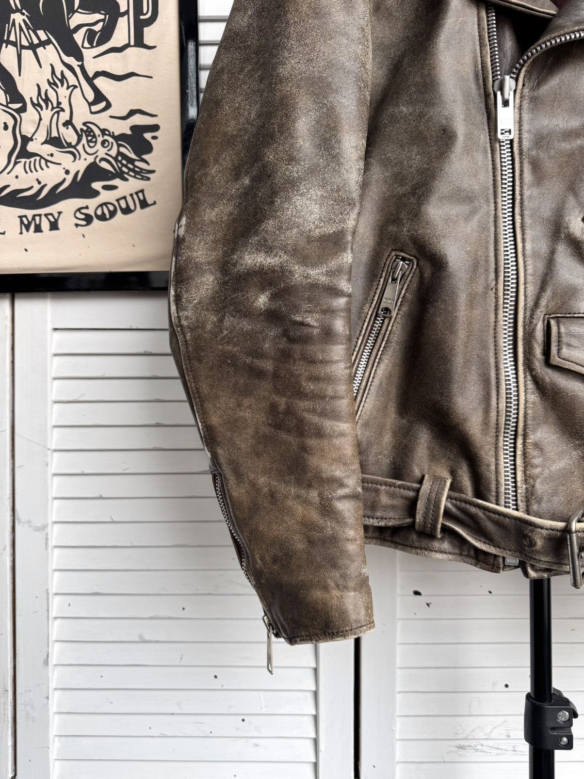 Genuine Leather Vintage German Cowhide Leather Motorcycle Jacket Distressed Size US L / EU 52-54 / 3 - 4 Thumbnail