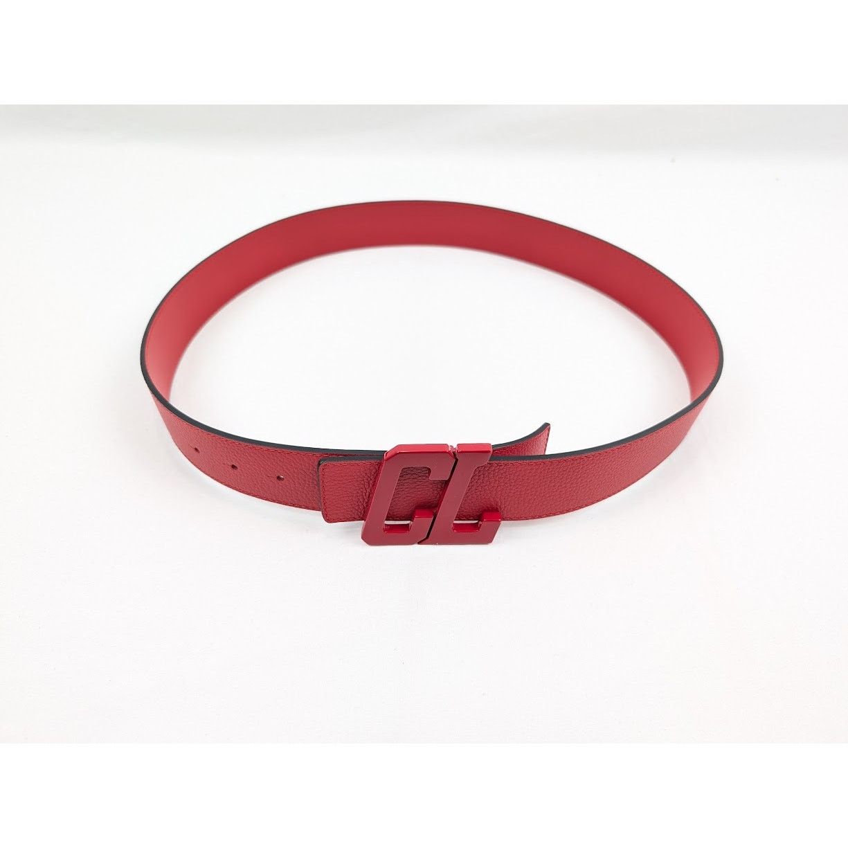Christian Louboutin o1rshd1 Size: 90 / Calf Happy Rui CL Logo Belt in Loubi Size 34 - 13 Thumbnail