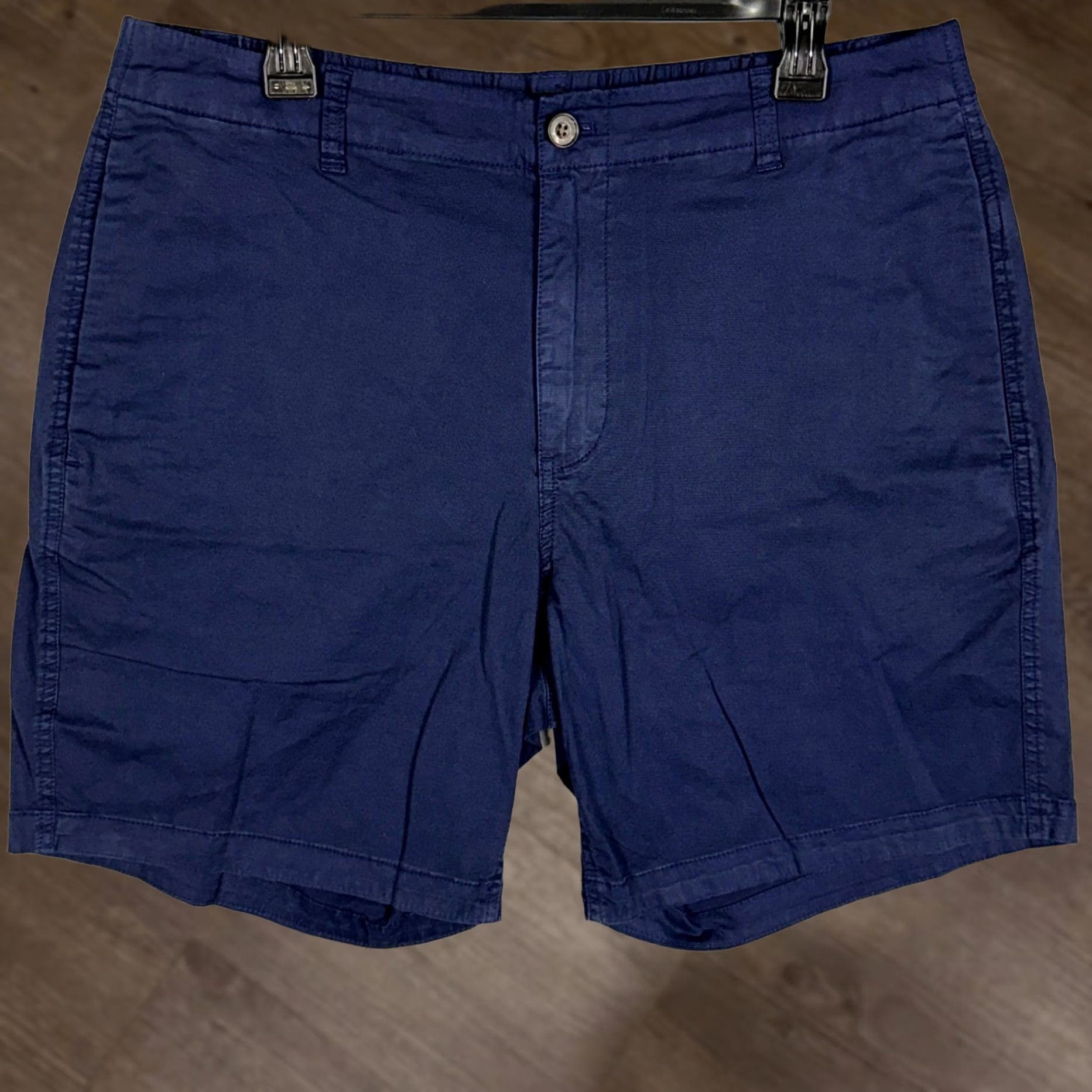 Bonobos Bonobos Chino Shorts Mens Large 34 Navy Blue Flat Front 7 Inseam Stretch Pocket EUC Size US 34 / EU 50 - 1 Thumbnail