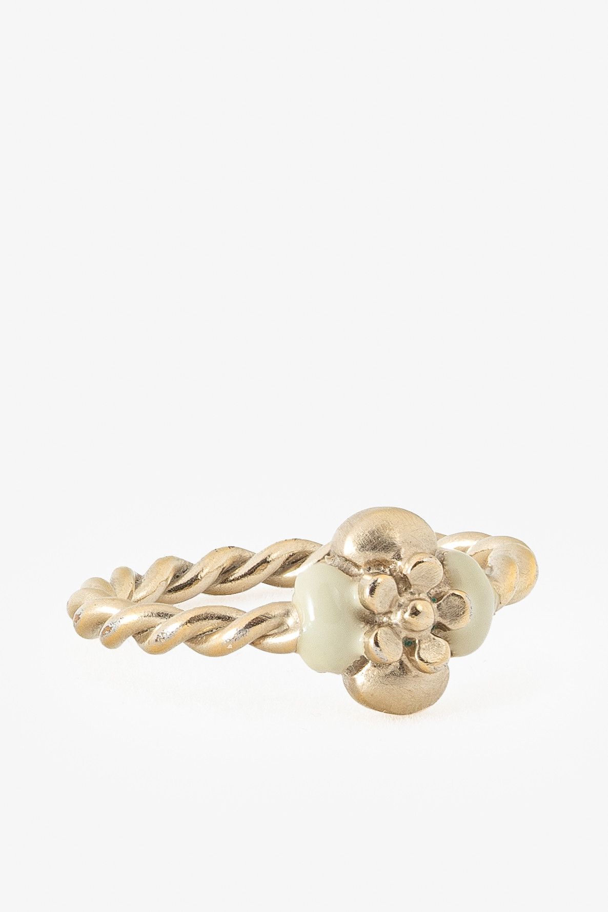 Chanel Chanel Gold-Tone Camellia Braided Ring Size ONE SIZE - 1 Thumbnail