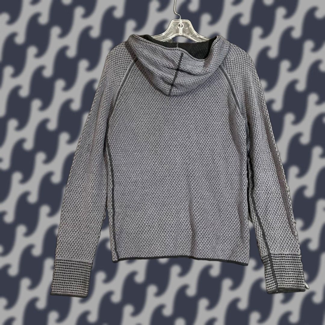 Vintage Title Nine Gray Waffle Knit Full Zip Hoodie Women S Sweater Size S / US 4 / IT 40 - 1 Thumbnail
