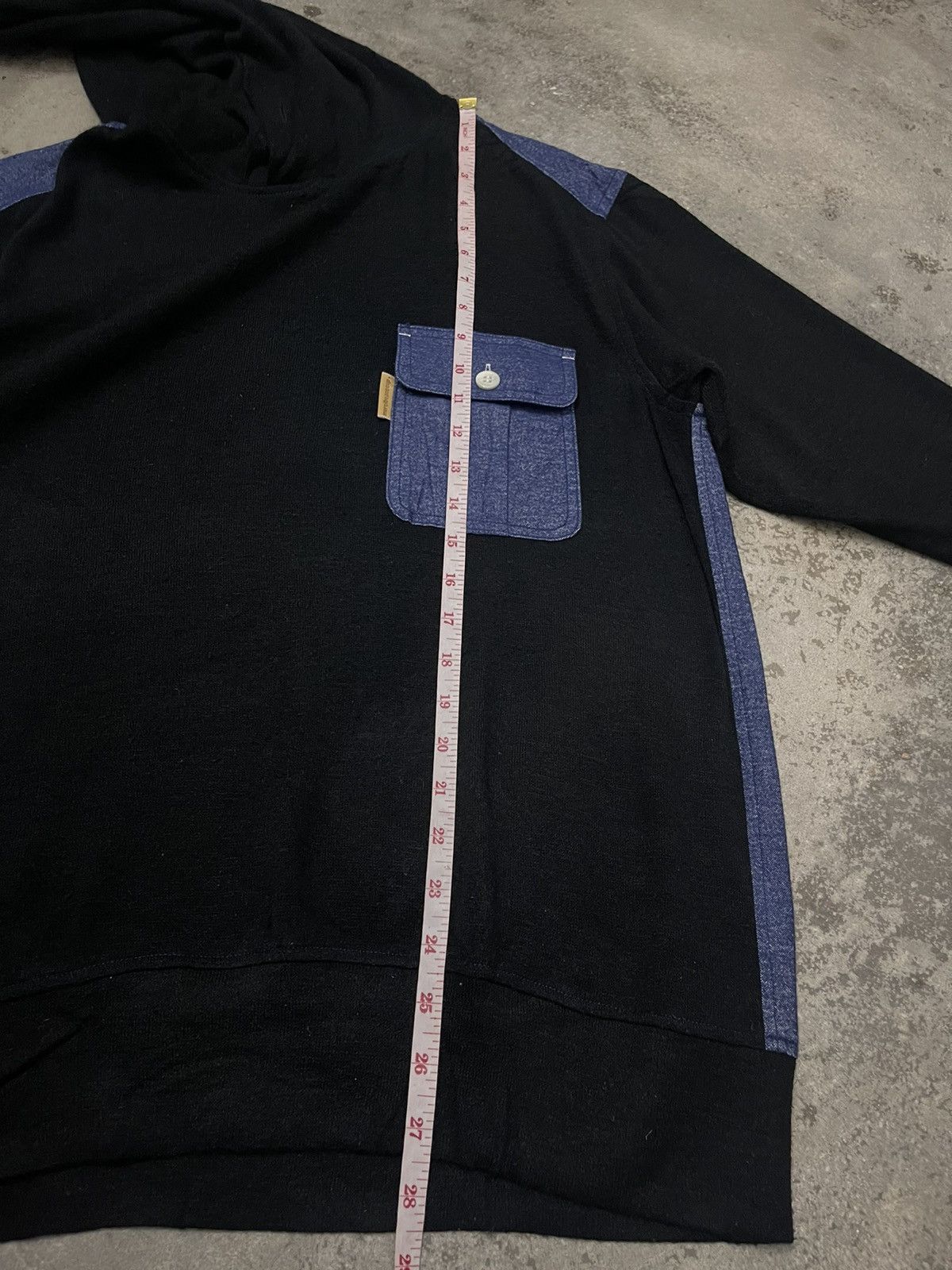 Issey Miyake Mercibeaucoup Issey Miyake Denim Back Hooded Sweatshirt Size US L / EU 52-54 / 3 - 14 Thumbnail