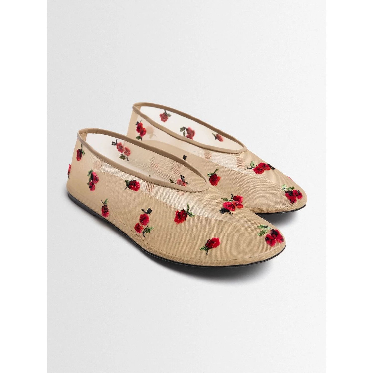 KHAITE KHAITE Marcy Nude/Raspberry Embroidery Flats New & Authentic Size US 6 / IT 36 - 5 Thumbnail
