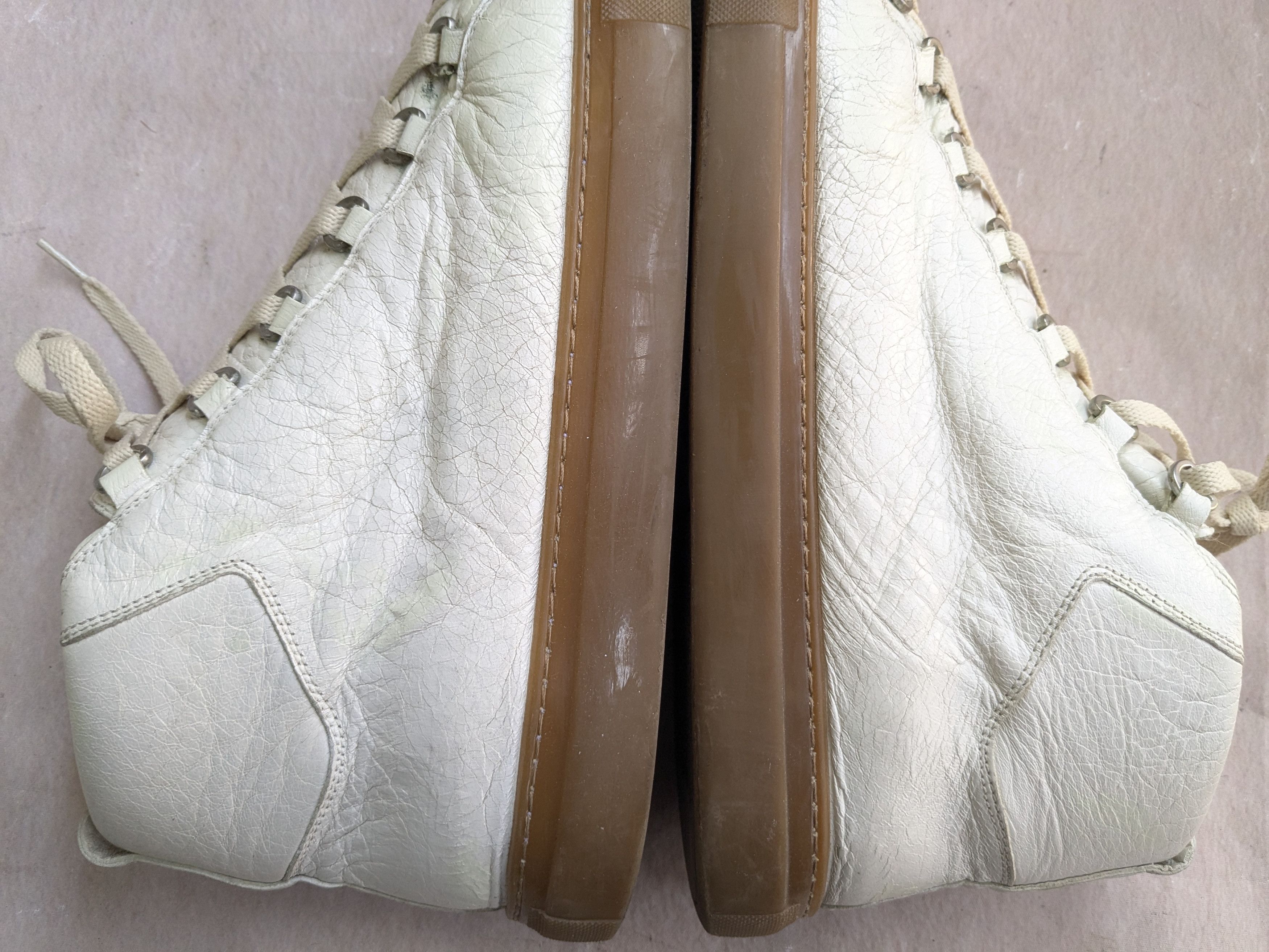Balenciaga Balenciaga Arena White Brown Leather High Tops 13 Size US 13 / EU 46 - 8 Thumbnail