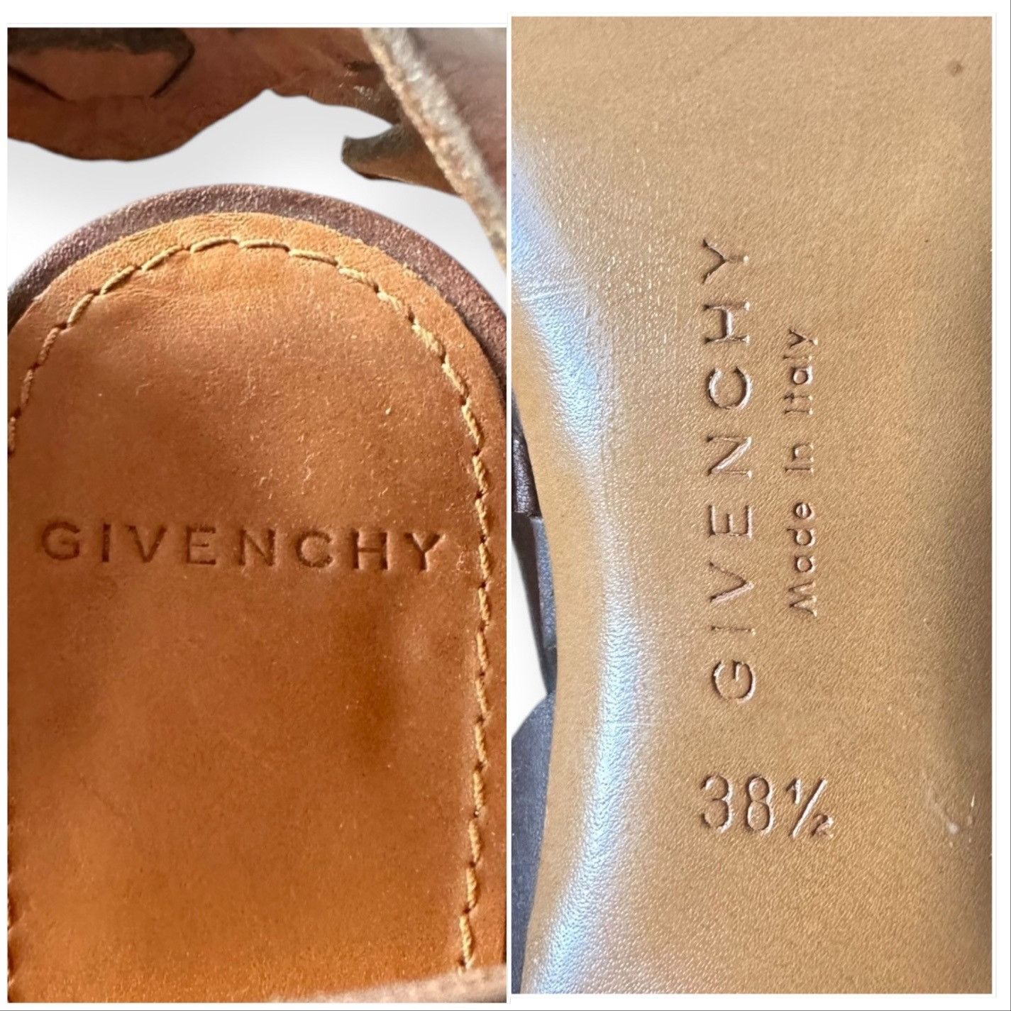 Givenchy Givenchy Brown Leather Gladiator Huarache Sandal, Mid Heel, Size US 8.5 / IT 38.5 - 12 Thumbnail