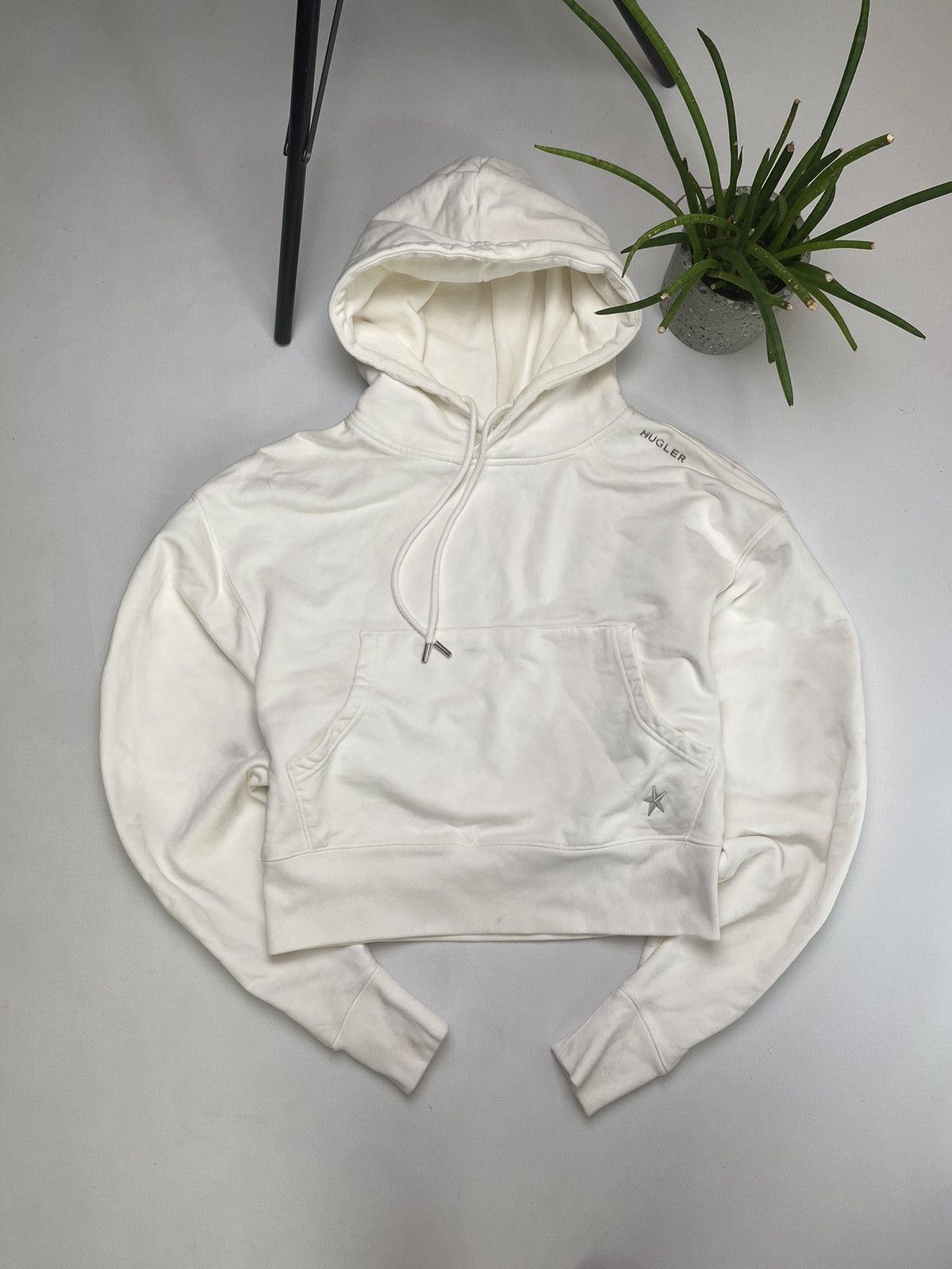 image of Magler X H&m Woman’S Hoodie Y2K in White, Women's (Size XS)
