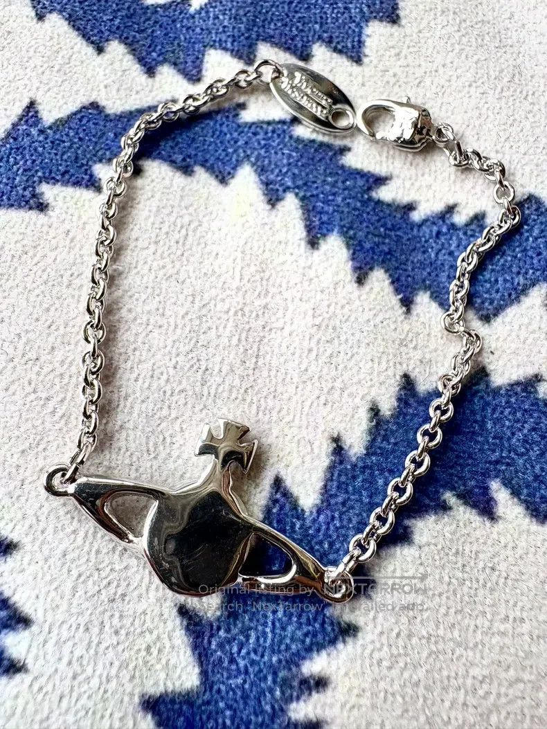 Vivienne Westwood Vivienne Westwood White Mother-of-pearl Saturn Bracelet Size ONE SIZE - 3 Thumbnail