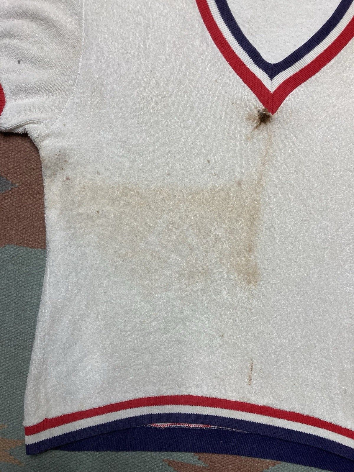 Vintage 1960s Terry cloth t shirt white Jantzen stained boxy medium Size US M / EU 48-50 / 2 - 2 Thumbnail