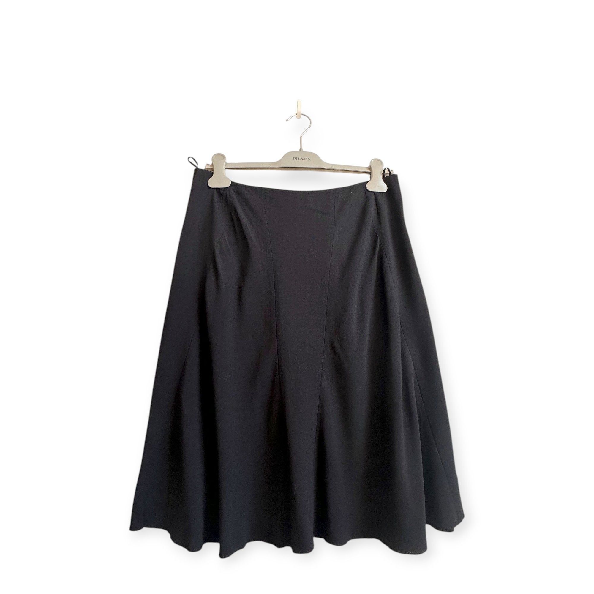 Prada Archival Prada Paneled A-Line Skirt in Dark Navy Crepe Size 32" / US 10 / IT 46 - 1 Thumbnail