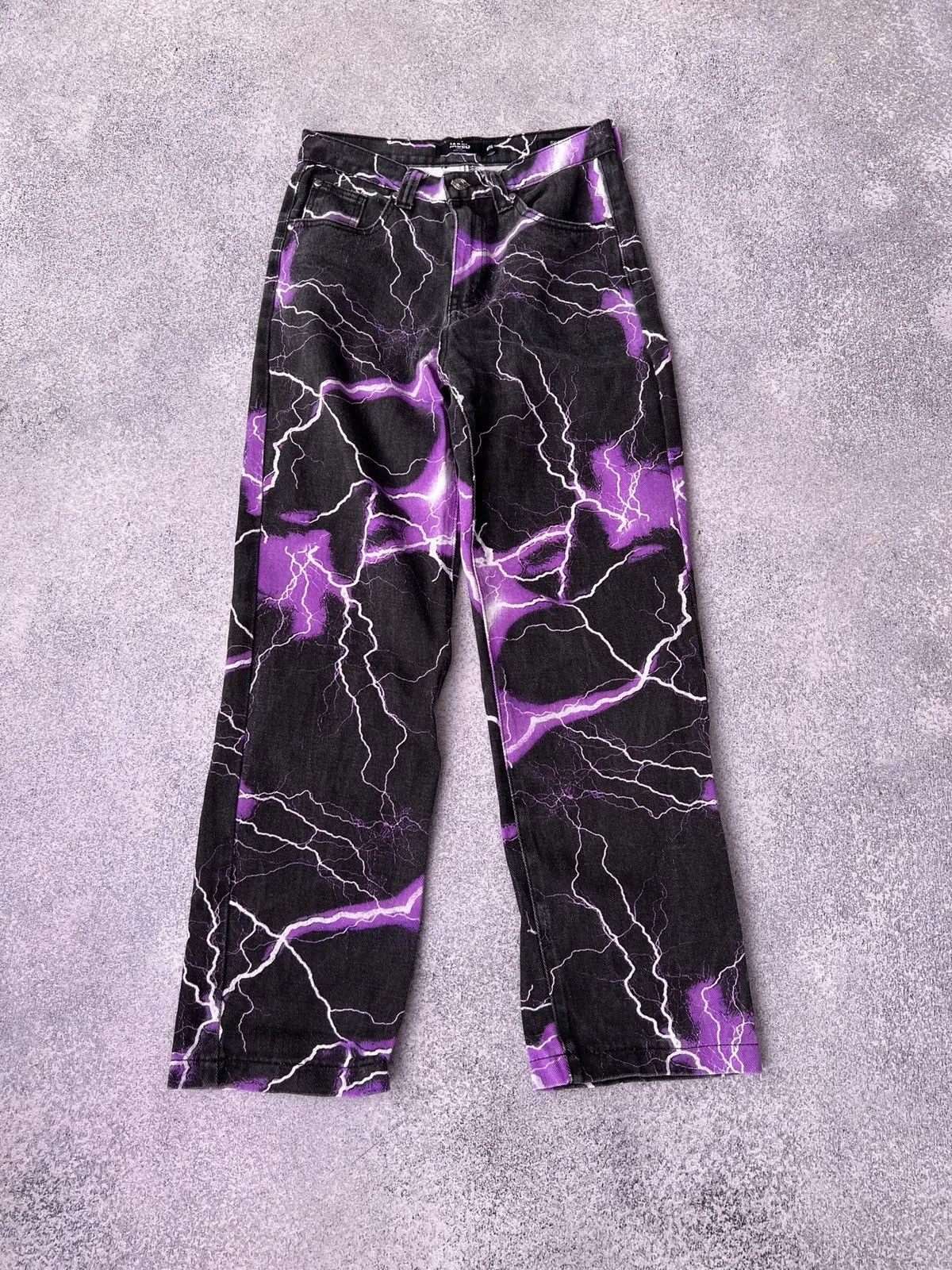 Jaded London × Vintage Vintage Jaded London women’s Purple Lightning Skate jeans Size 28" / US 6 / IT 42 - 2 Thumbnail