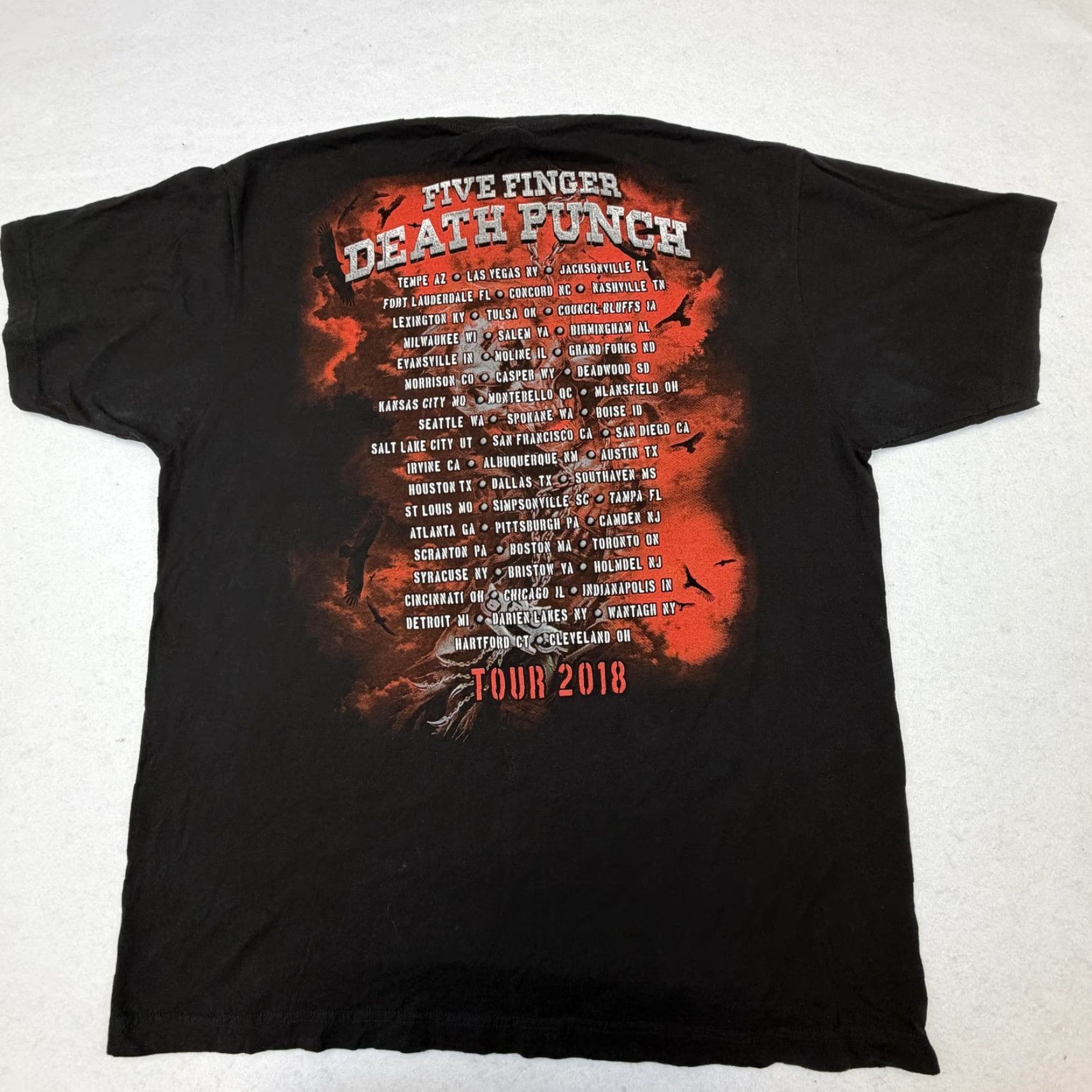 Tultex Five Finger Death Punch Shirt Mens XL Black Tour 2018 Skull Graphic Tee Tultex Size US XL / EU 56 / 4 - 6 Thumbnail