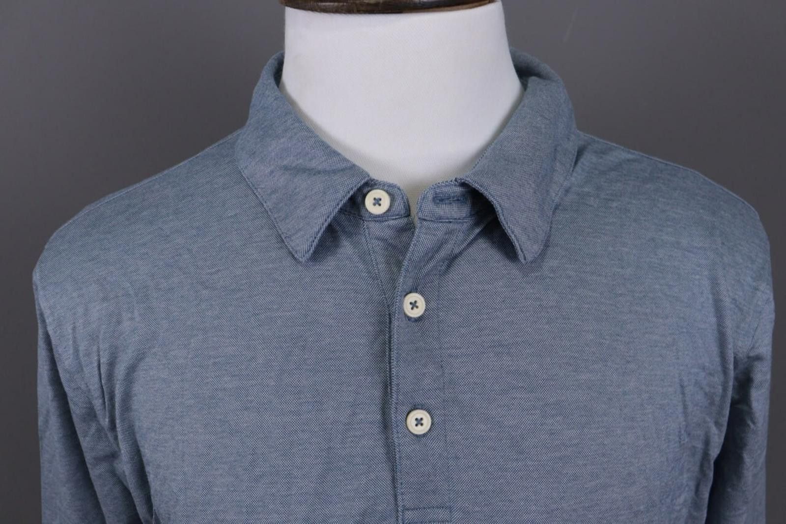 Gieves & Hawkes Gieves & Hawkes Blue Long Sleeve Polo Shirt Size XXL Size US XXL / EU 58 / 5 - 2 Thumbnail