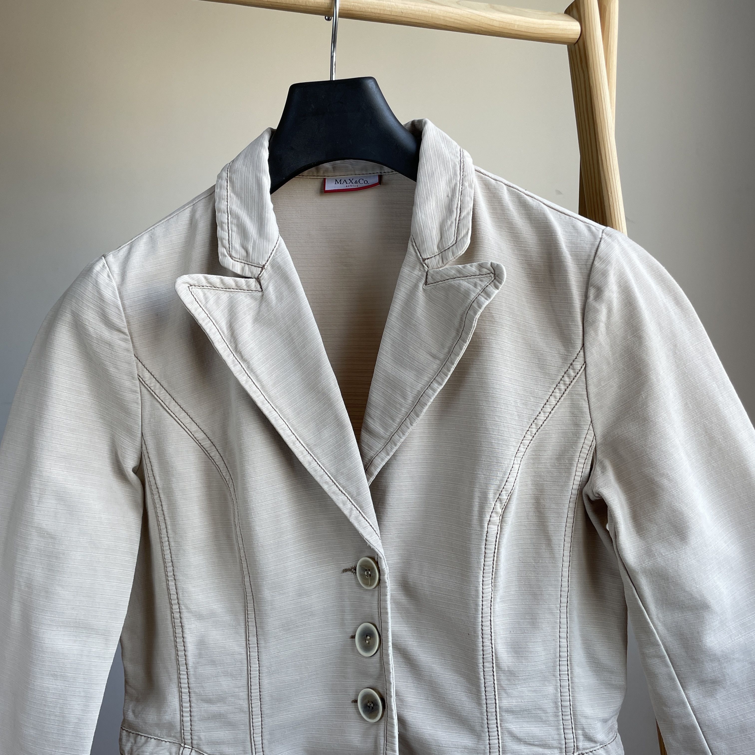 MAX&Co. Max & Co. Active Max Mara Womens Cotton Blazer Size XL / US 12-14 / IT 48-50 - 3 Thumbnail