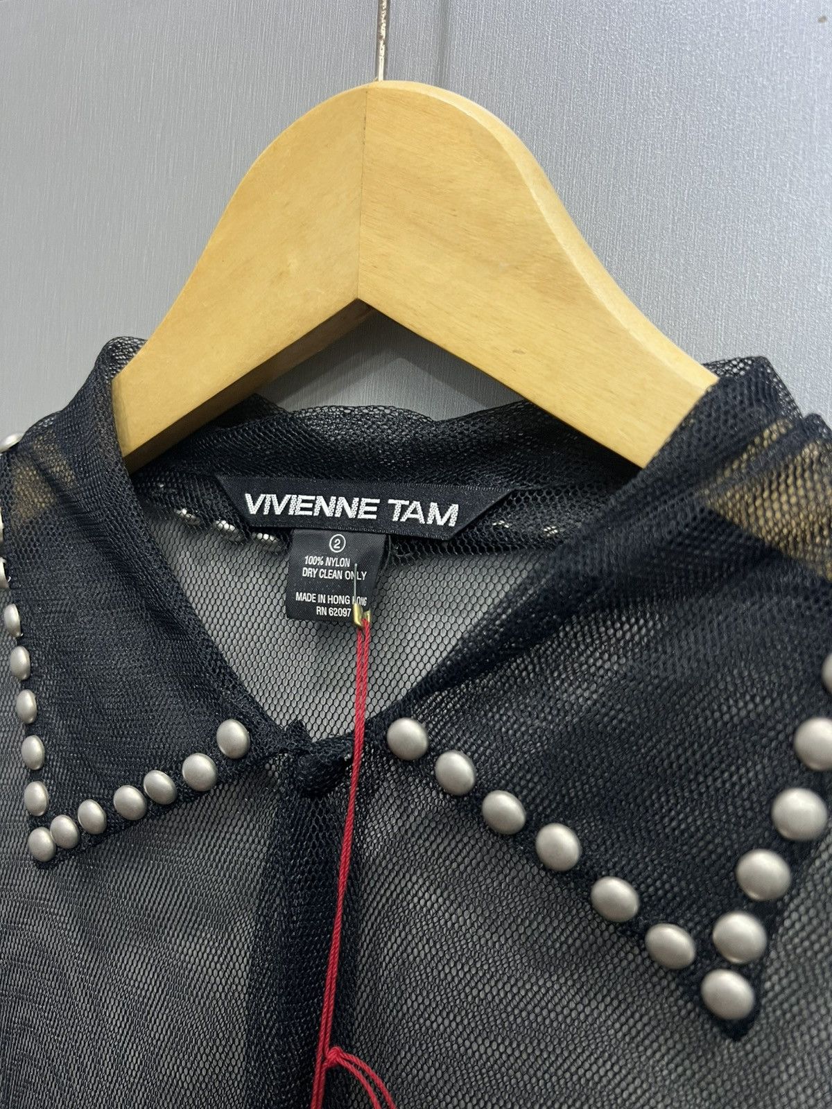 Designer × Vivienne Tam Vivienne Tam Studded Mesh Shirt Size L / US 10 / IT 46 - 4 Thumbnail