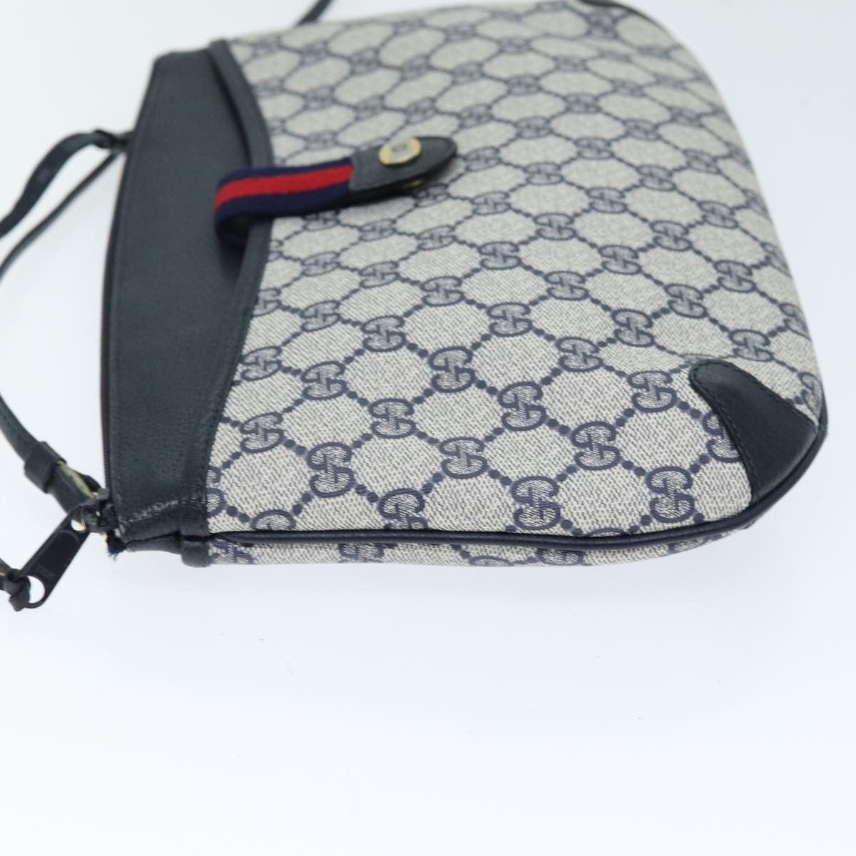 Gucci GUCCI GG Supreme Sherry Line Shoulder Bag Pvc Navy Red 904 Size ONE SIZE - 5 Thumbnail