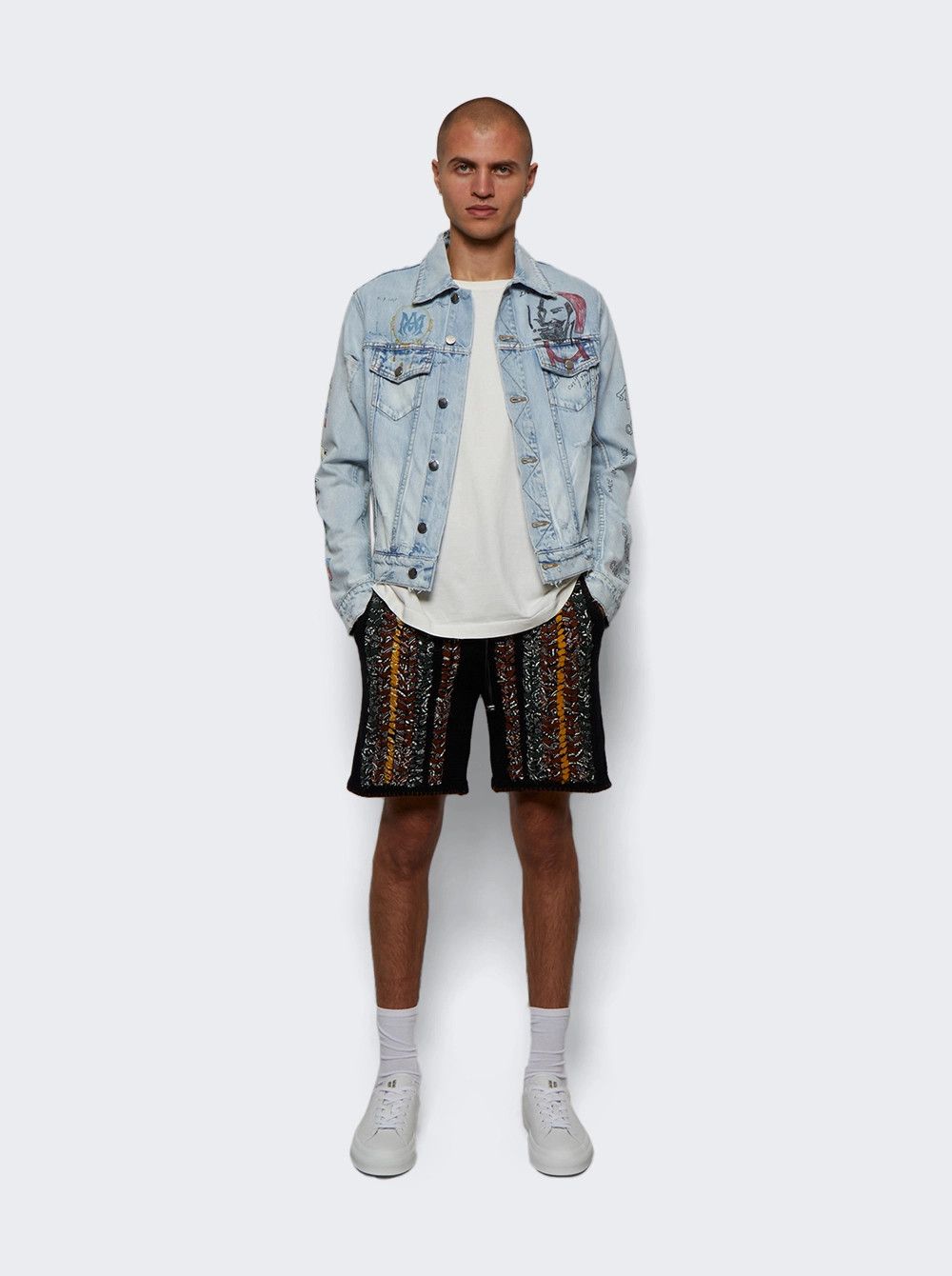 Amiri o1mle0326 Braided Bandana Shorts in Black Size US 32 / EU 48 - 2 Thumbnail
