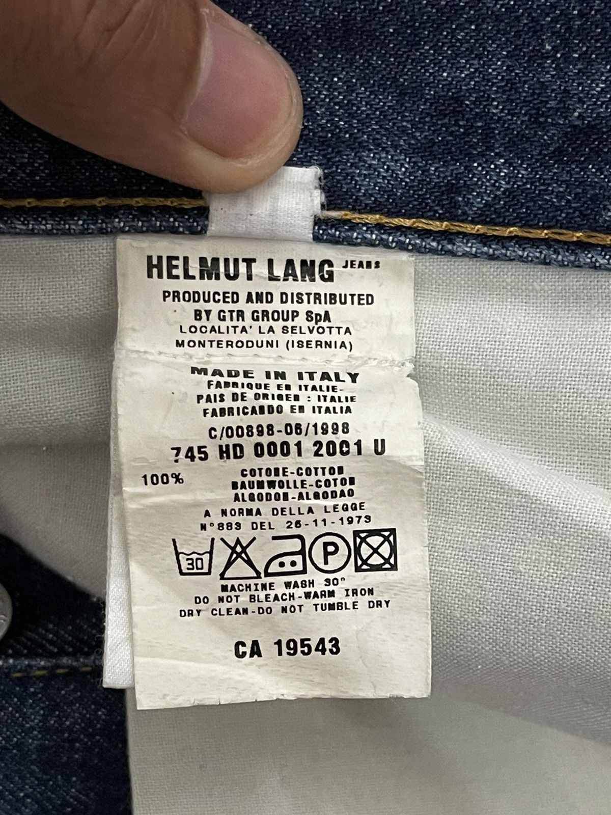 Helmut Lang 1998 Helmut Lang Archive Denim Jeans Size US 31 - 7 Thumbnail