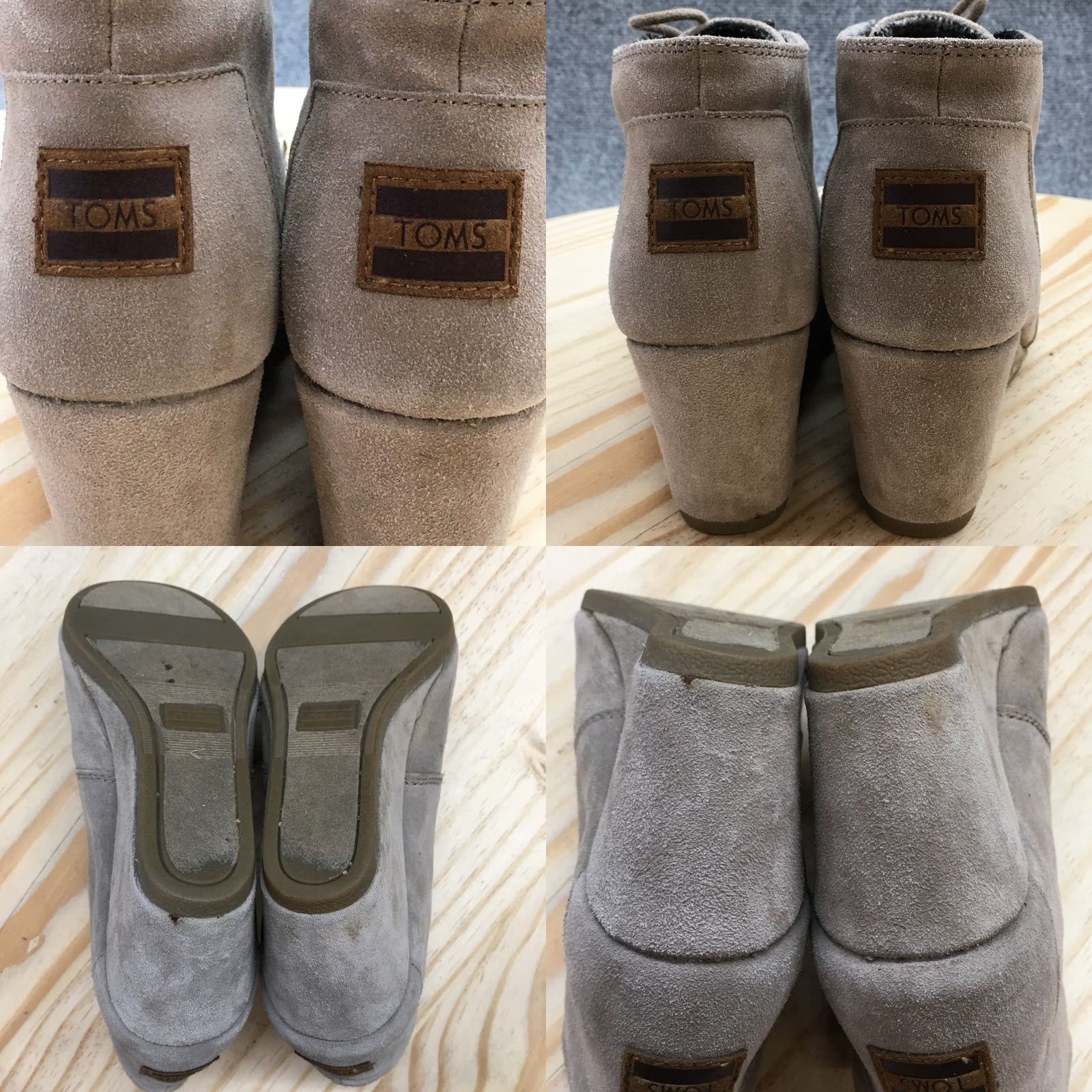 Toms TOMS Boots Womens 6 Desert Wedge Ankle Bootie Gray Suede Casual Lace Up Desert Boots 300614 Wedge Bootie Women Gray Shoes Mens? Size US 6 / IT 36 - 10 Thumbnail