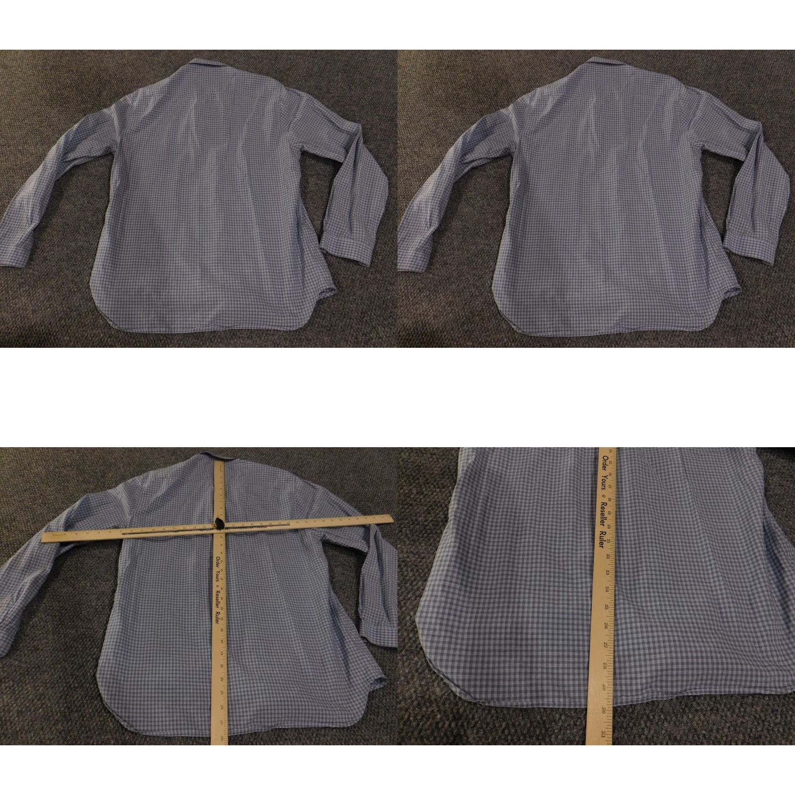 Theory Theory Shirt Mens XL Blue Gray Gingham Check Button Down Long Sleeve Cotton Size US XL / EU 56 / 4 - 9 Thumbnail