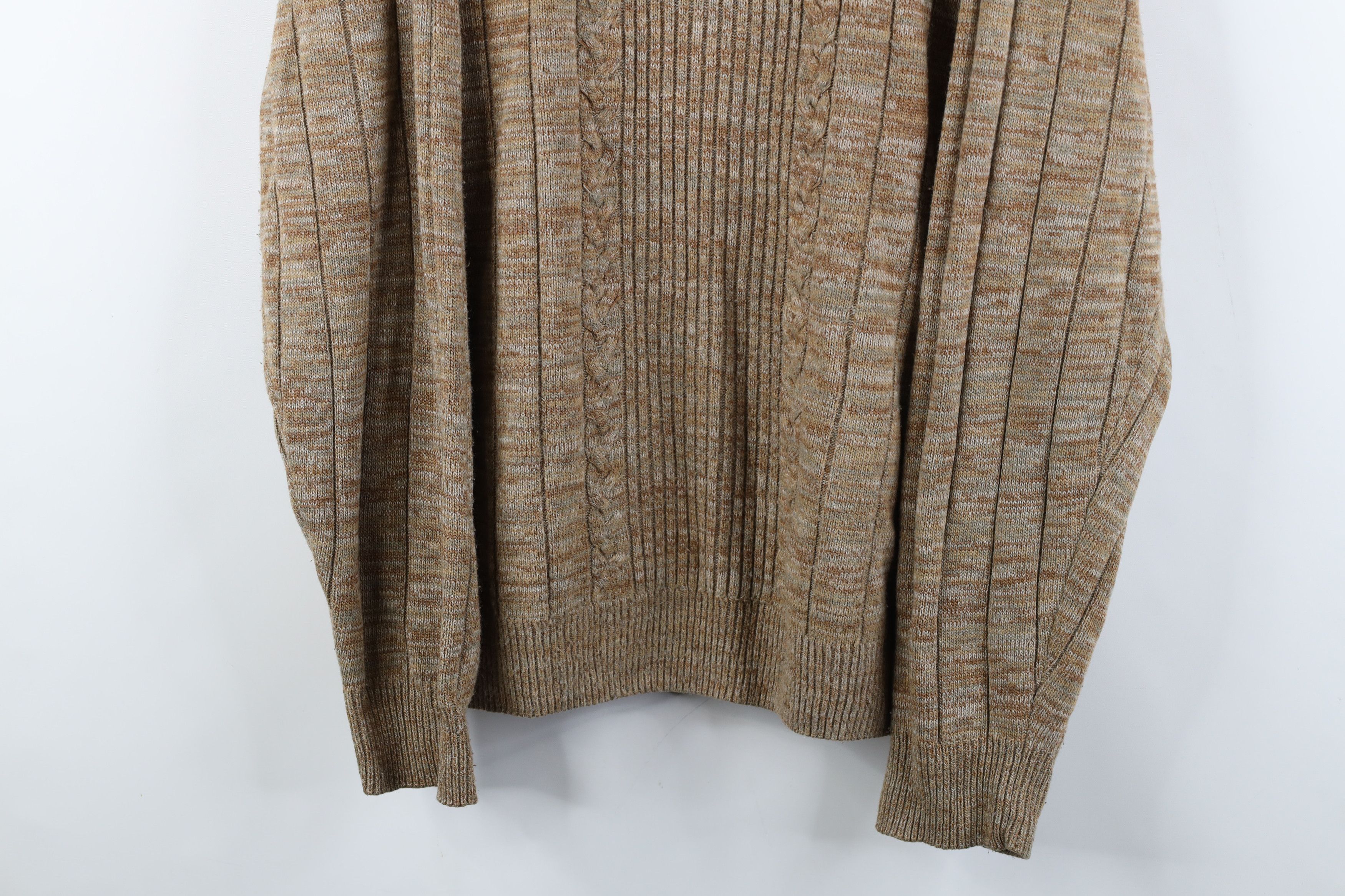 Vintage Vintage 90s Streetwear Fleck Cable Knit Ribbed Sweater Beige Size US XL / EU 56 / 4 - 3 Thumbnail