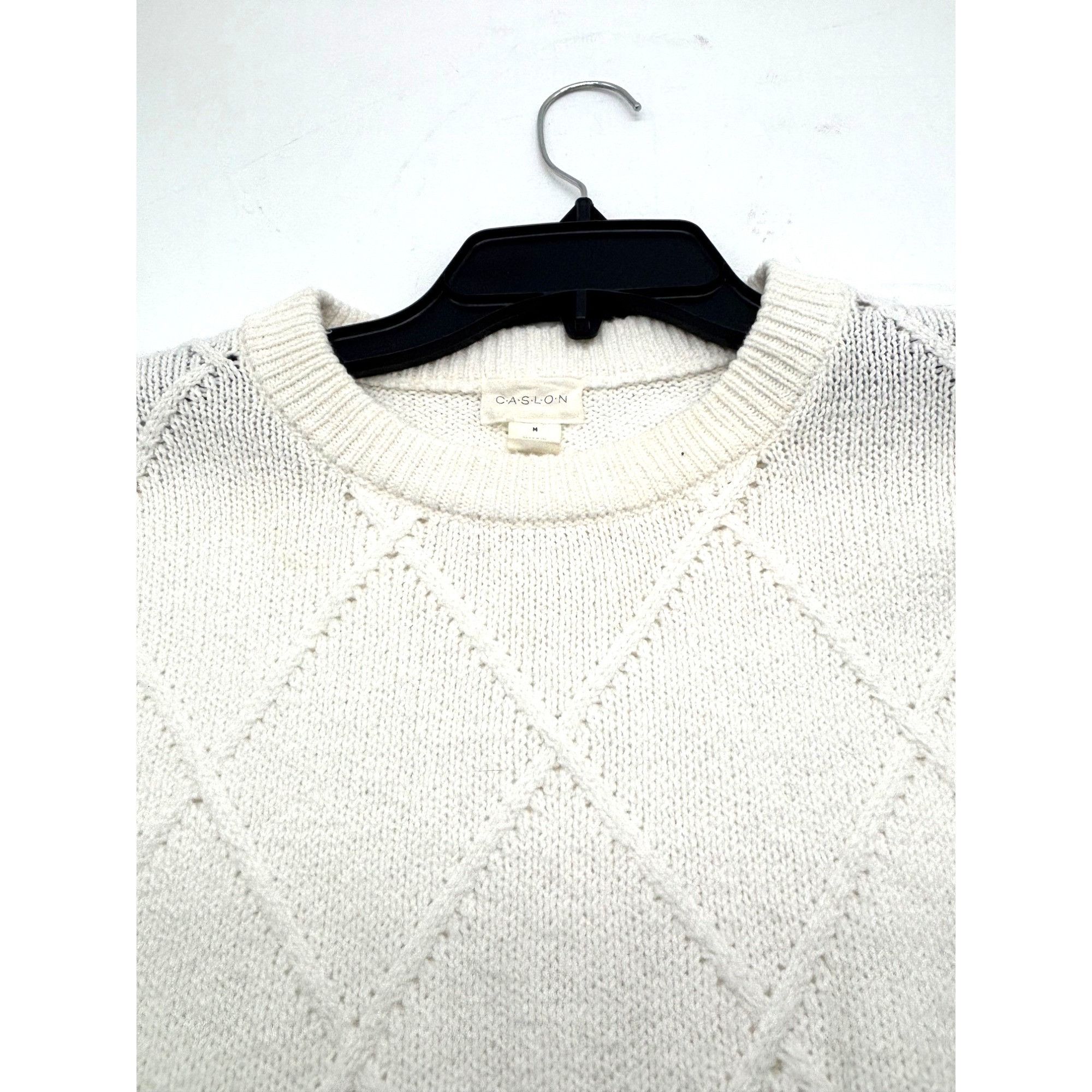 Other Caslon Diamond Cable Knit Sweater In Ivory Cloud, Sz. M Size M / US 6-8 / IT 42-44 - 9 Thumbnail