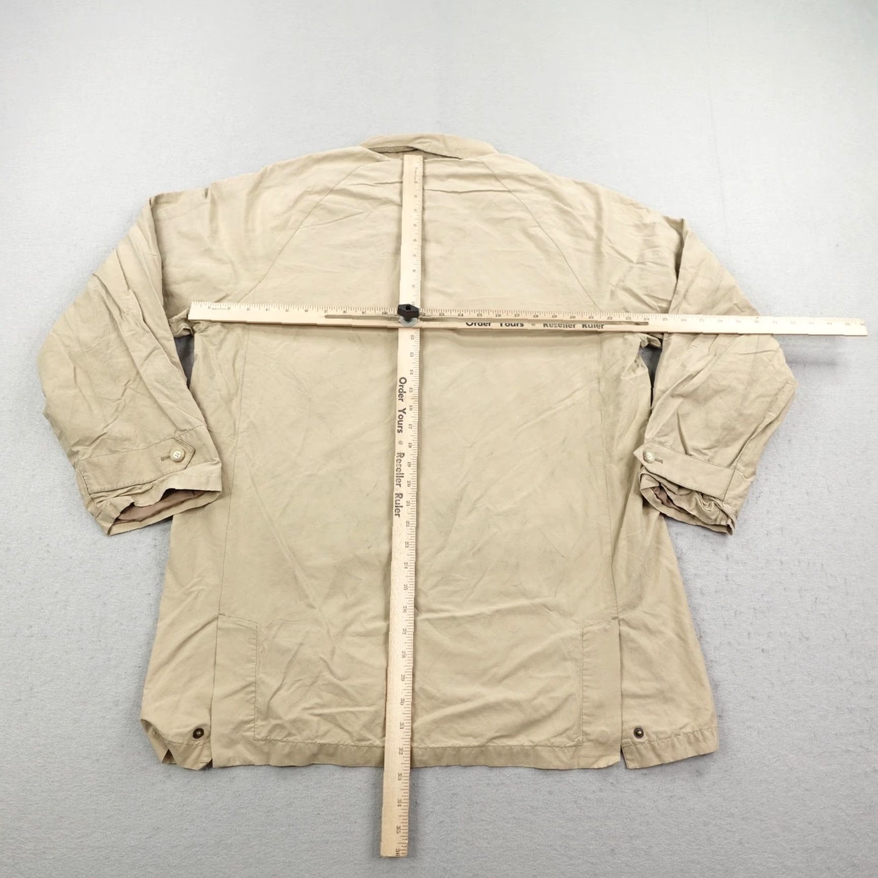 Polo Ralph Lauren VINTAGE Polo Ralph Lauren Jacket Mens M Khaki Beige Tan Field Coat Utility Cotton Blend Zip Block 90s Mens Size US M / EU 48-50 / 2 - 6 Thumbnail