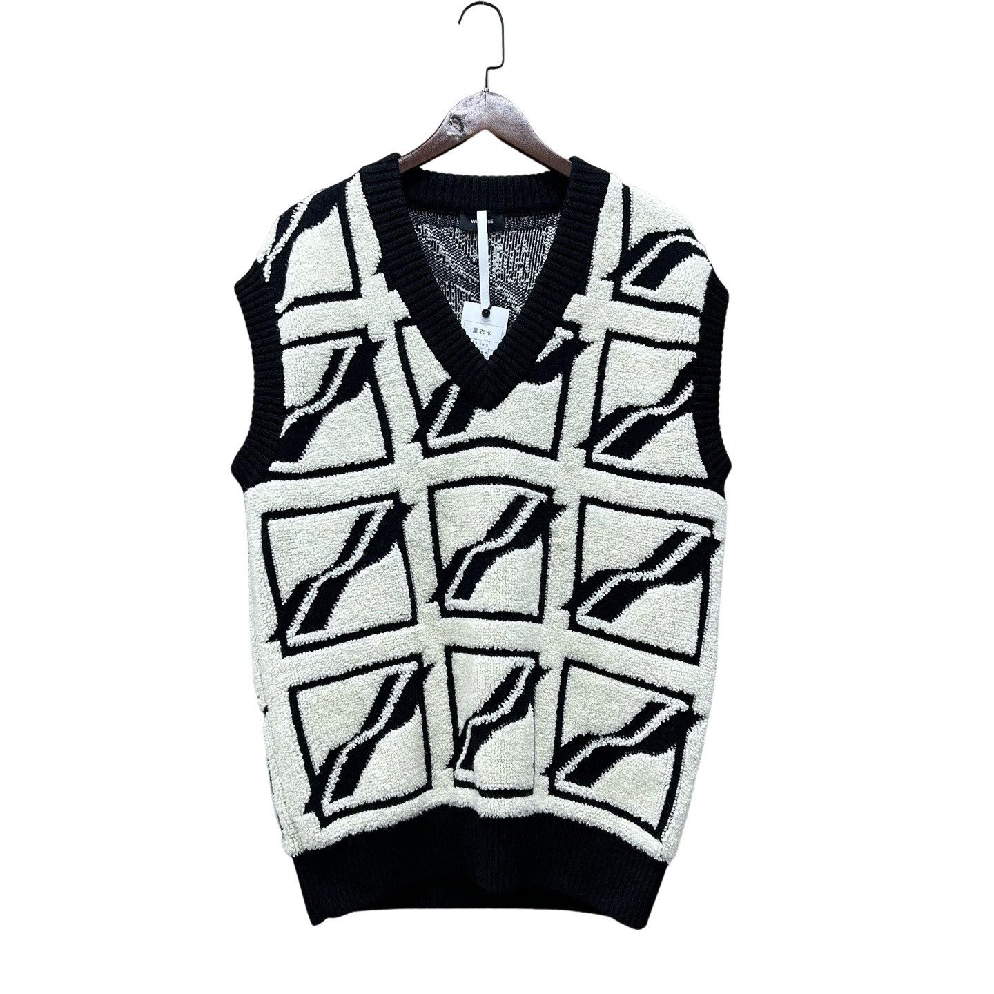 WE11DONE WE11DONE Grid Pattern Knit Vest Size S Size US S / EU 44-46 / 1 - 1 Thumbnail