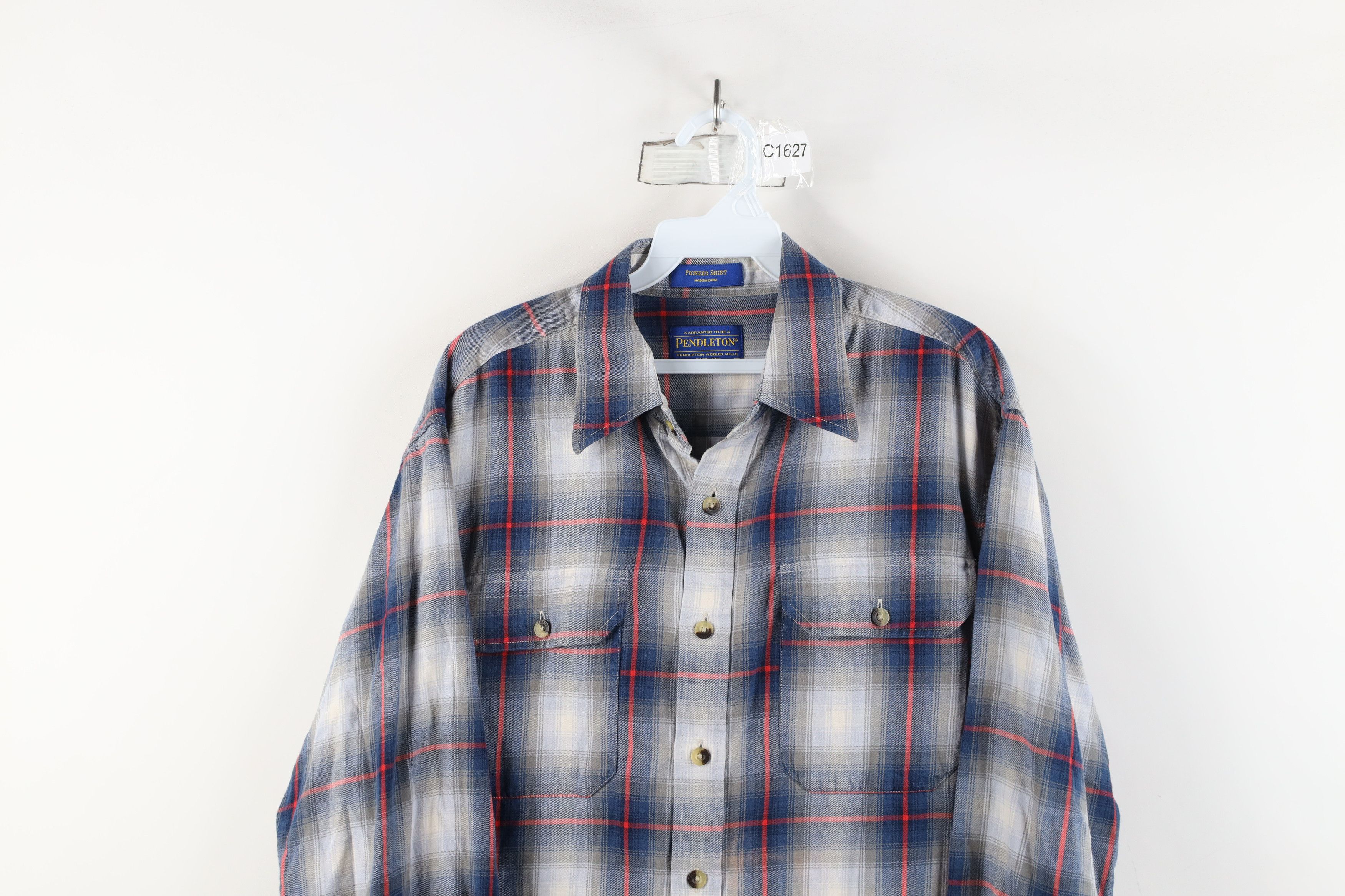 Pendleton × Vintage Vintage Pendleton Flannel Collared Button Shirt Plaid Size US L / EU 52-54 / 3 - 2 Thumbnail