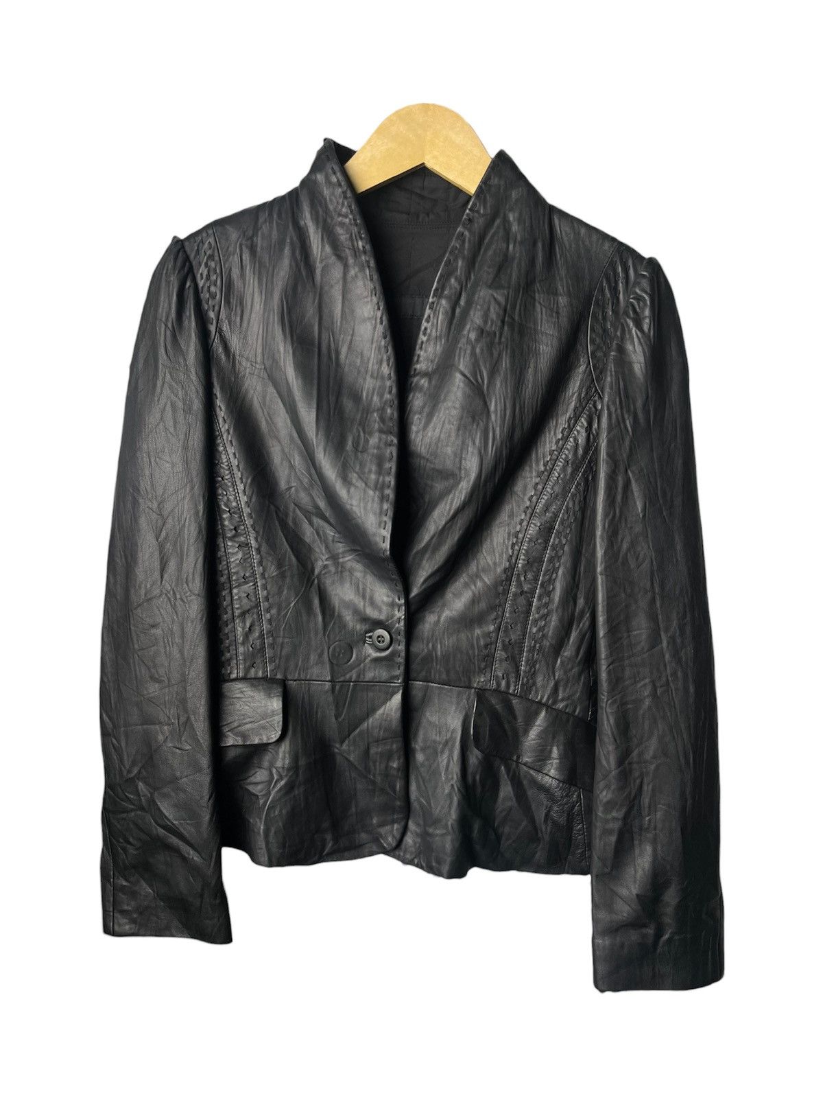 Just Cavalli Just Cavalli by Roberto Cavalli Stitched Leather Blazer Size M / US 6-8 / IT 42-44 - 2 Thumbnail