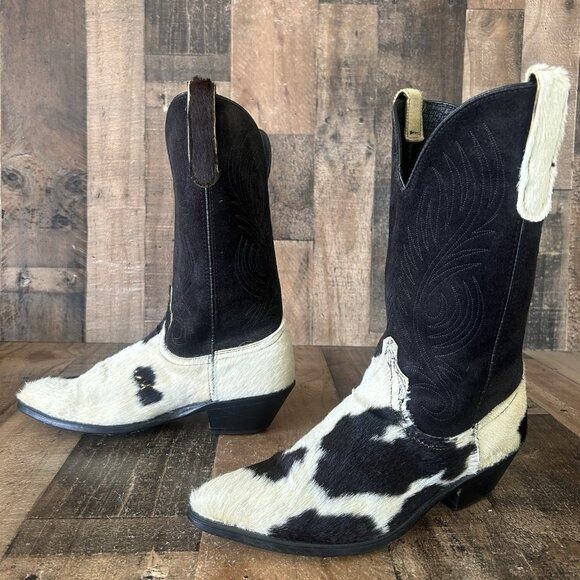 Dan Post Code West By Dan Post Hair On Hide Cowboy Boots Womens 8.5 M Size US 8.5 / IT 38.5 - 2 Thumbnail