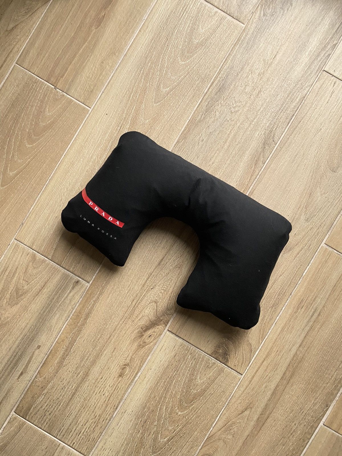 Prada Luna Rossa Pillow Travel Gift Inflatable Red Tab