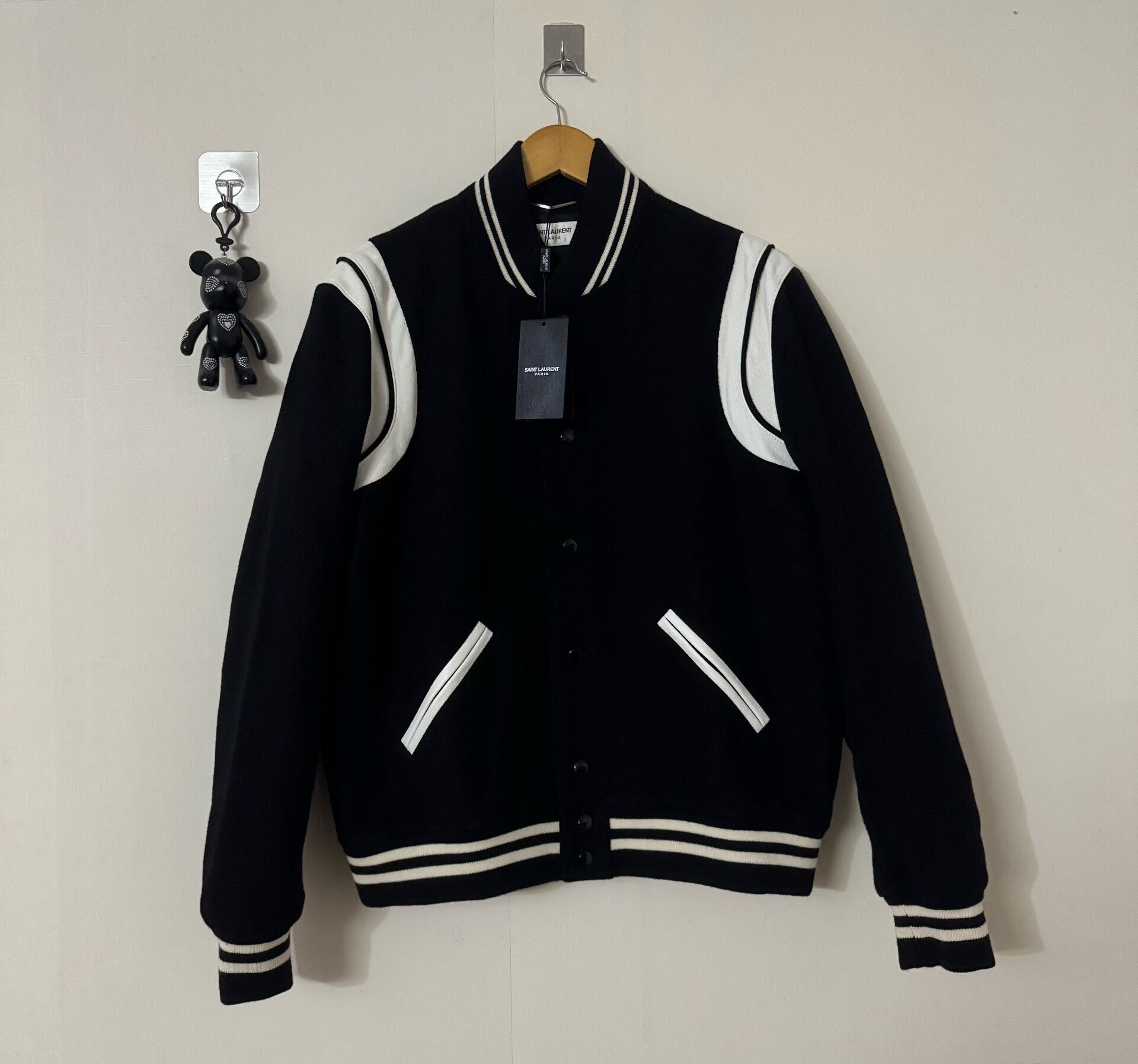 Saint Laurent Paris black and white baseball jacket from Saint Laurent Size US XXL / EU 58 / 5 - 1 Thumbnail