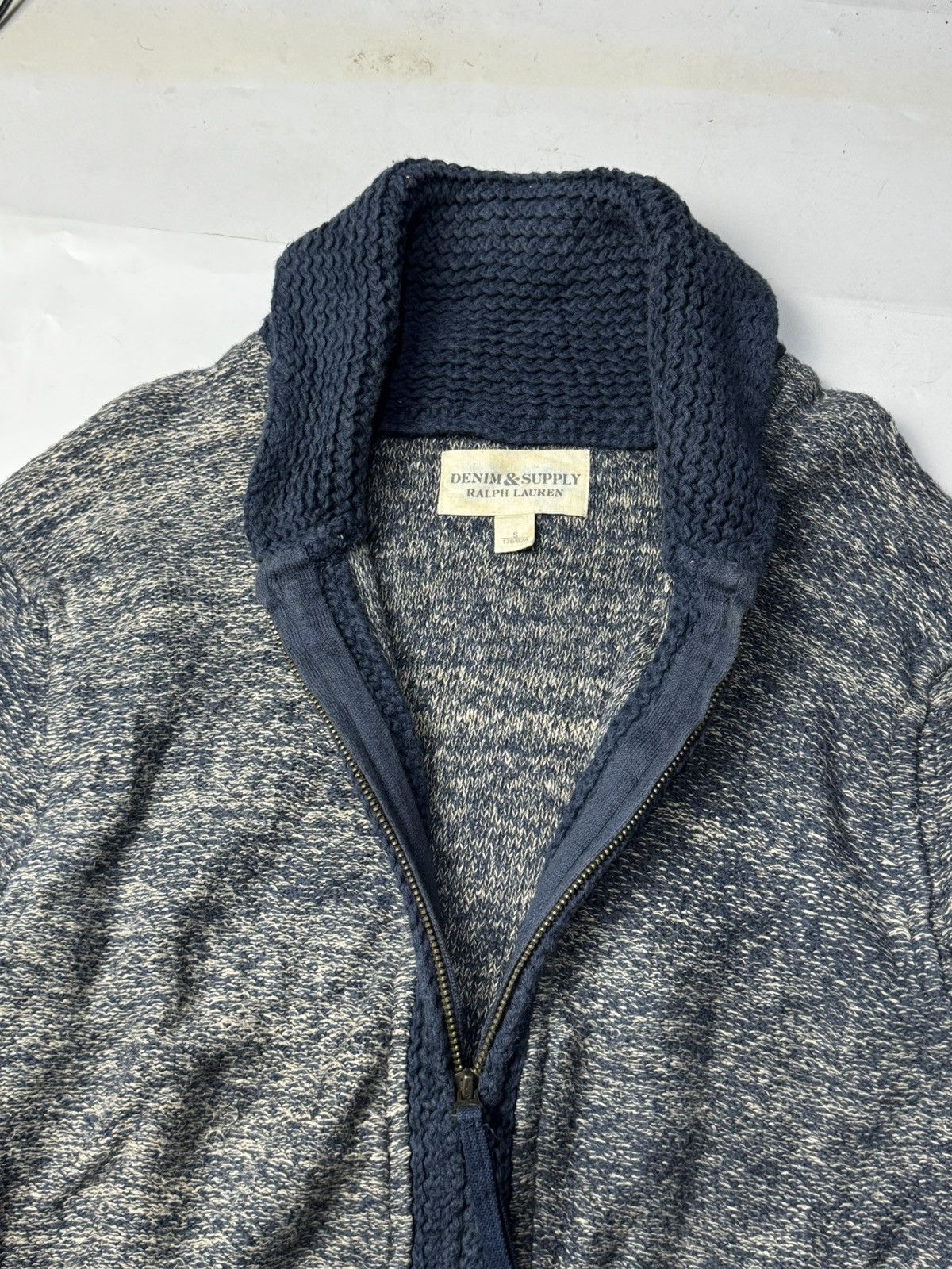 RRL Ralph Lauren Full Zip Sweater Knit Denim Supply Ralph Lauren Vintage Size US M / EU 48-50 / 2 - 4 Thumbnail