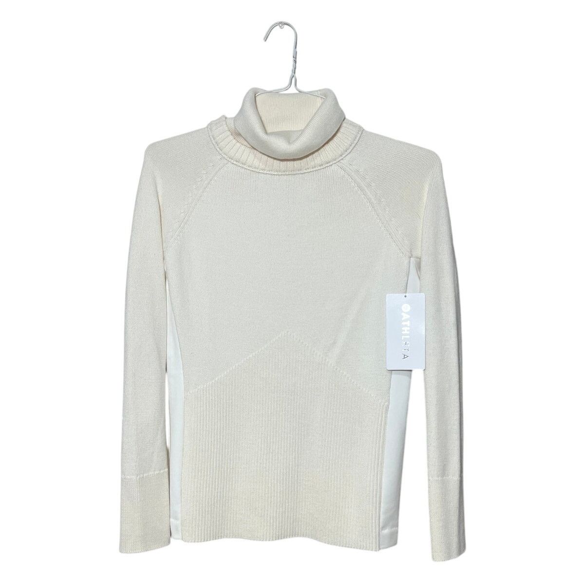 Athleta NWT Athleta Mesa Hybrid T-Neck Cream Merino Wool Blend SZ S Size S / US 4 / IT 40 - 1 Thumbnail