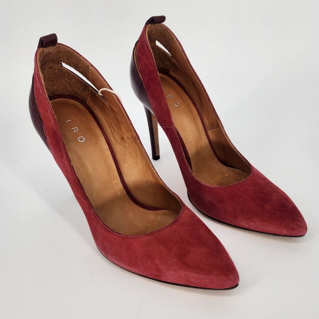 Iro IRO Burgundy Suede/Leather Pumps Women's Size 37 (US 6.5) Size US 6.5 / IT 36.5 - 6 Thumbnail