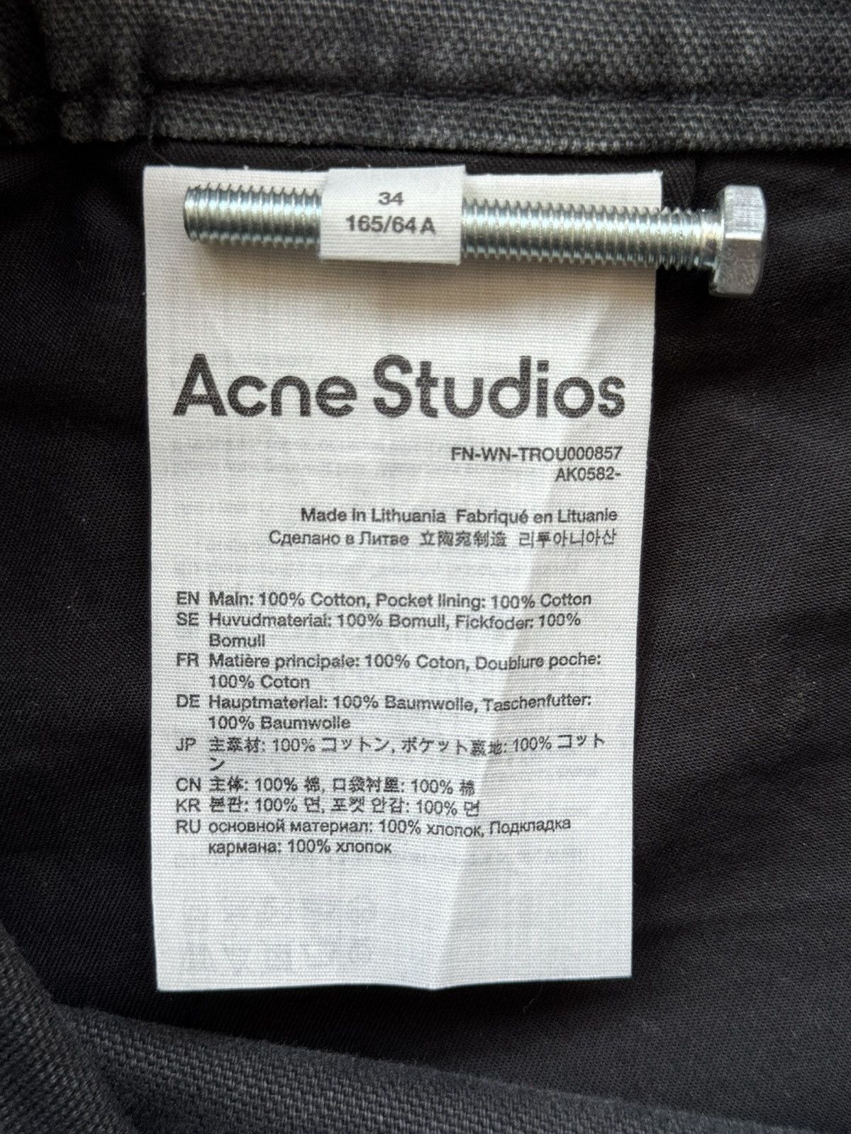Acne Studios Acne Studios Bondage Cargo Trousers Size 29" - 13 Thumbnail