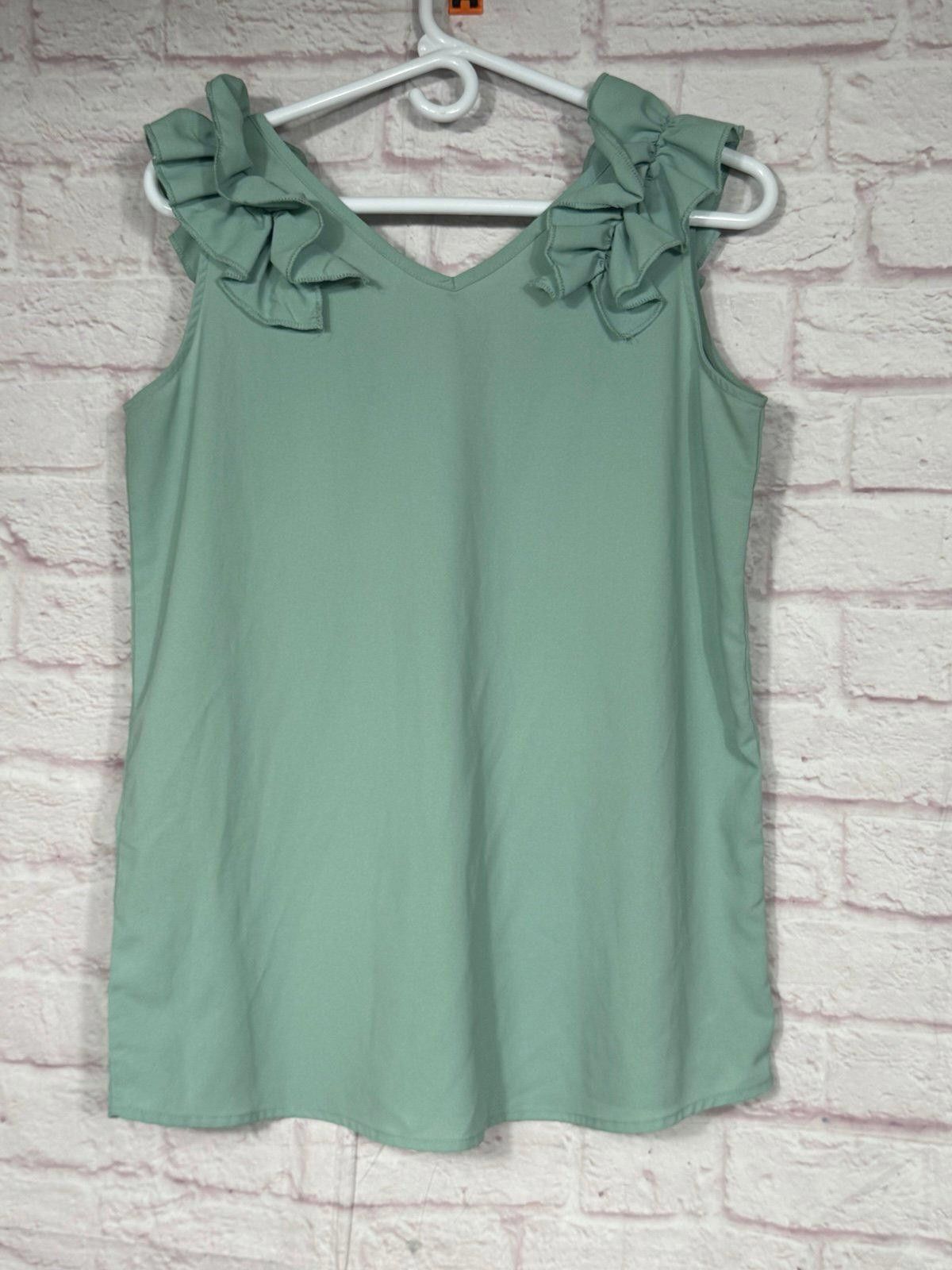 Other Zenana Women's Small Sleeveless Ruffle Shoulder Top Size S / US 4 / IT 40 - 6 Thumbnail