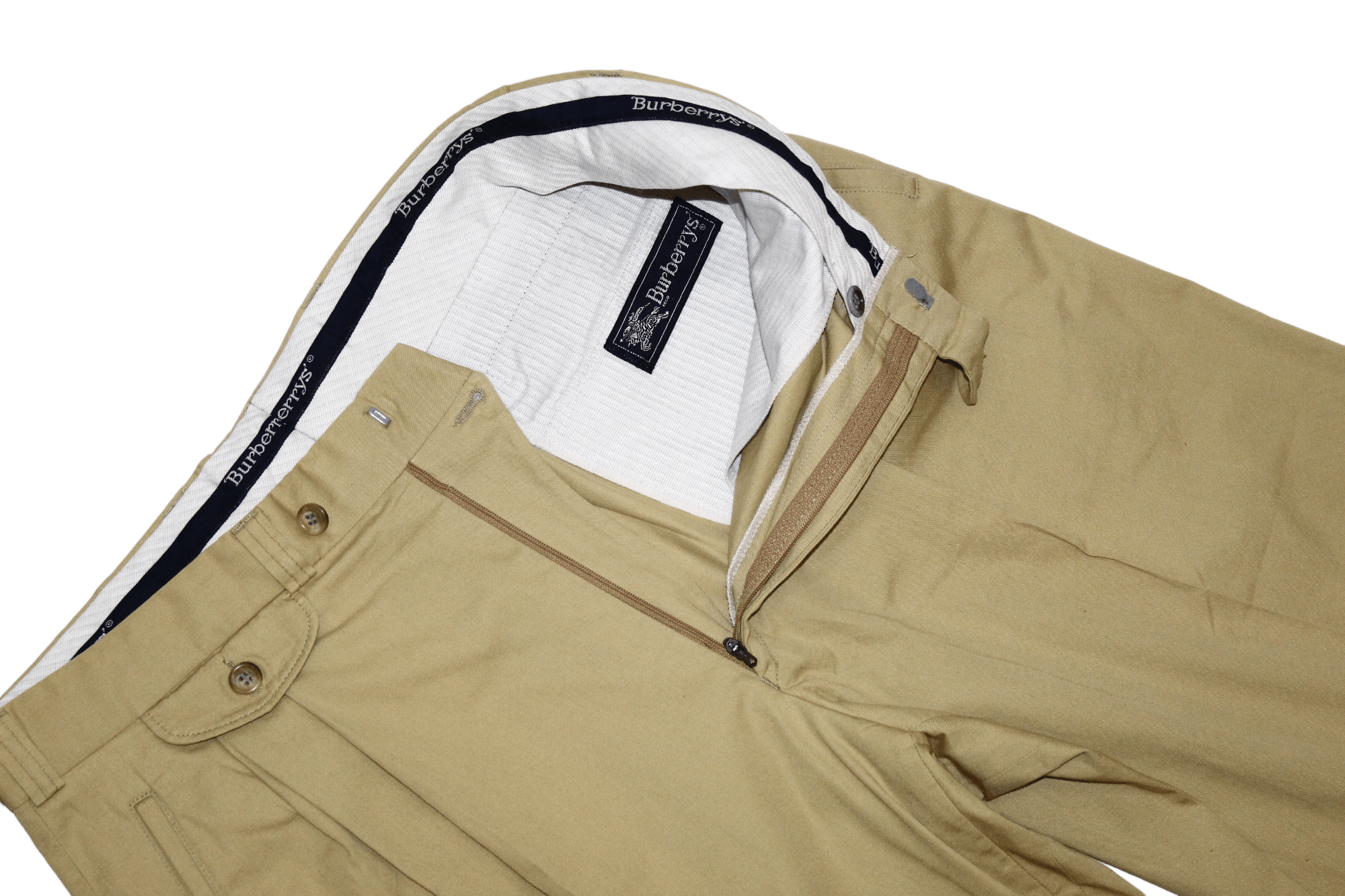 Burberry 🔥RARE 80s Burberrys 5 Pockets Pleated Camel-Cotton Trousers Size US 36 / EU 52 - 8 Thumbnail