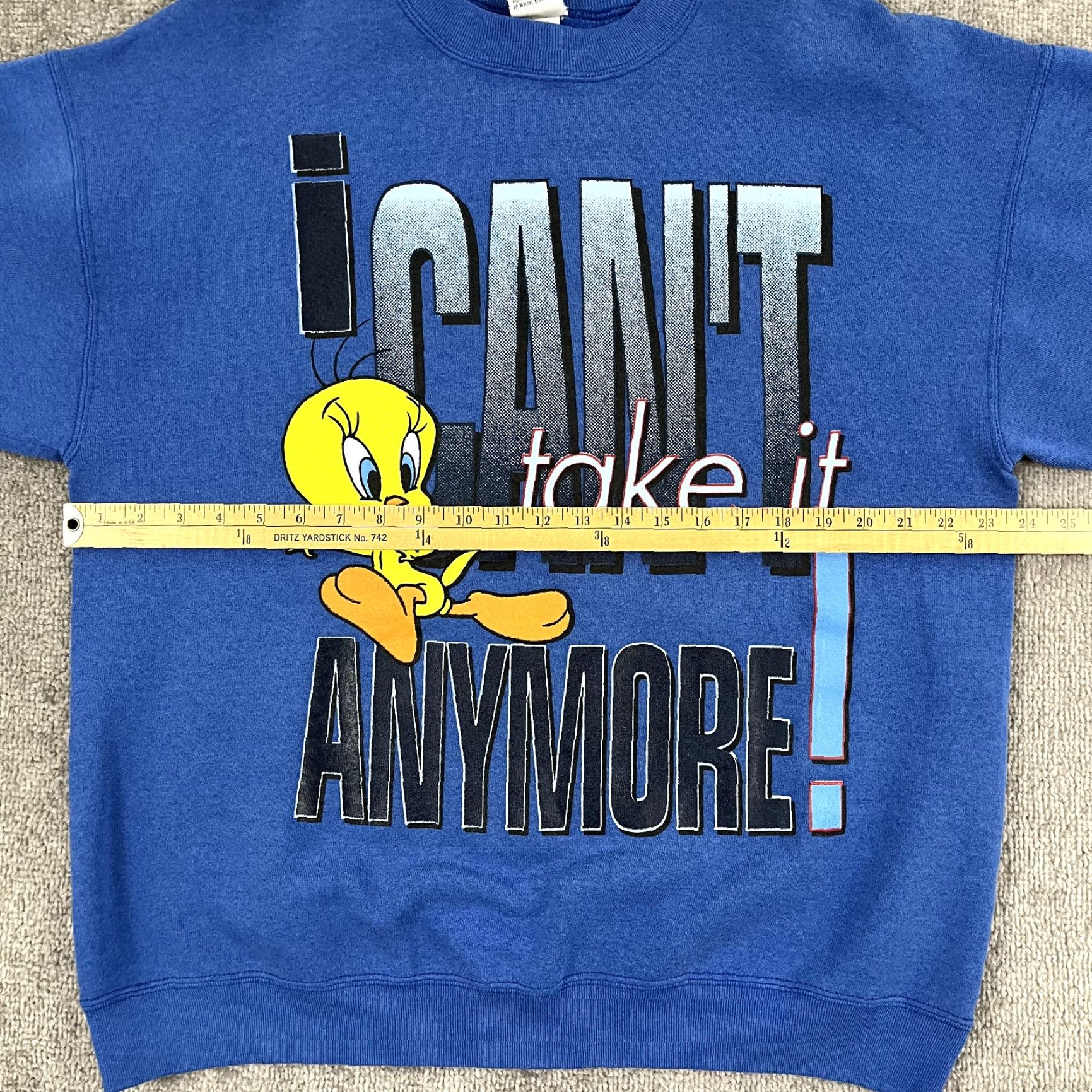 Vintage VINTAGE Looney Tunes Tweety Bird Sweatshirt Crew Neck XL Adult Blue 90s Cartoon Funny Pullover Men's Regular Size Static Size US XL / EU 56 / 4 - 5 Thumbnail