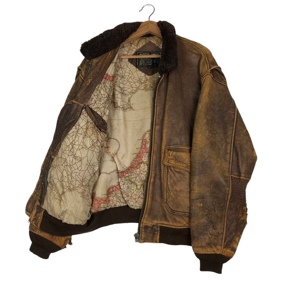 Toyo Enterprises 🔥VINTAGE FLY BOMBER LEATHER JACKET MILITARY BUZZ RICKSONS Size US L / EU 52-54 / 3 - 11 Thumbnail