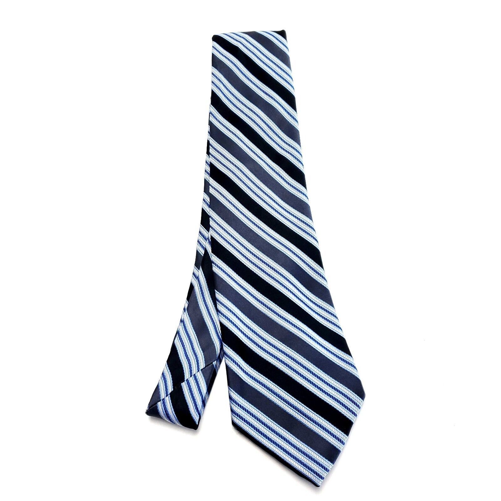 Club Room Club Room White Black Silk Tie Woven Striped Size ONE SIZE - 5 Thumbnail