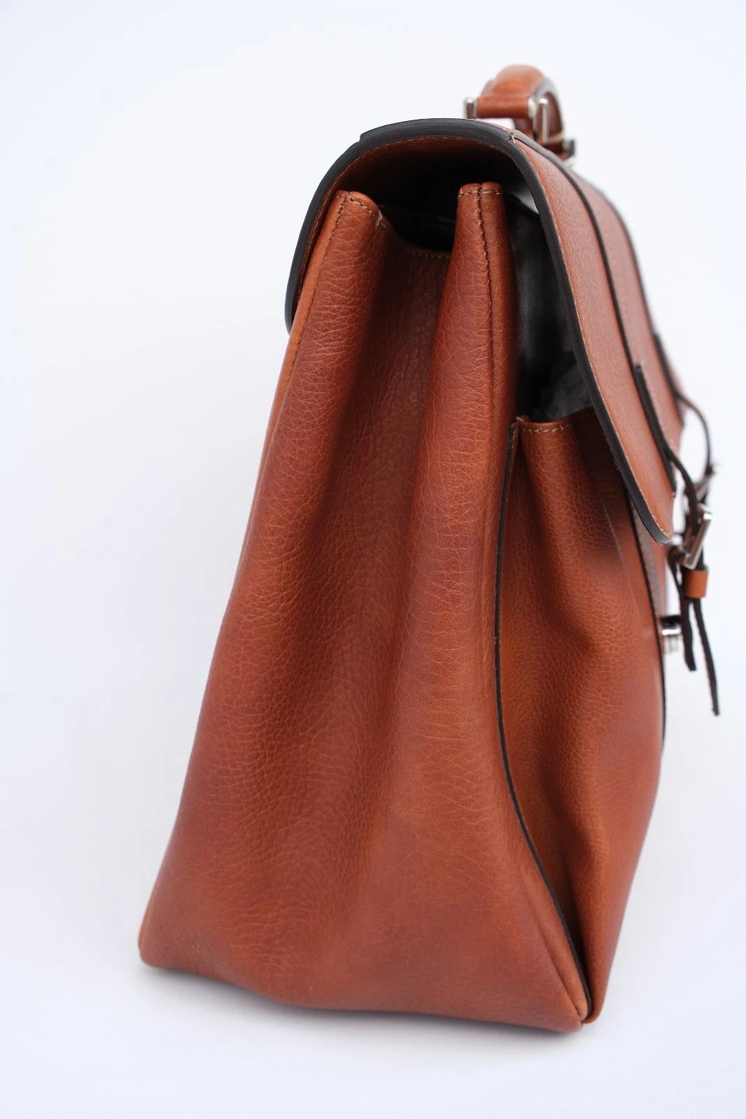 Brunello Cucinelli New Brunello Cucinelli Brown Grained Leather Briefcase Bag Size ONE SIZE - 3 Thumbnail