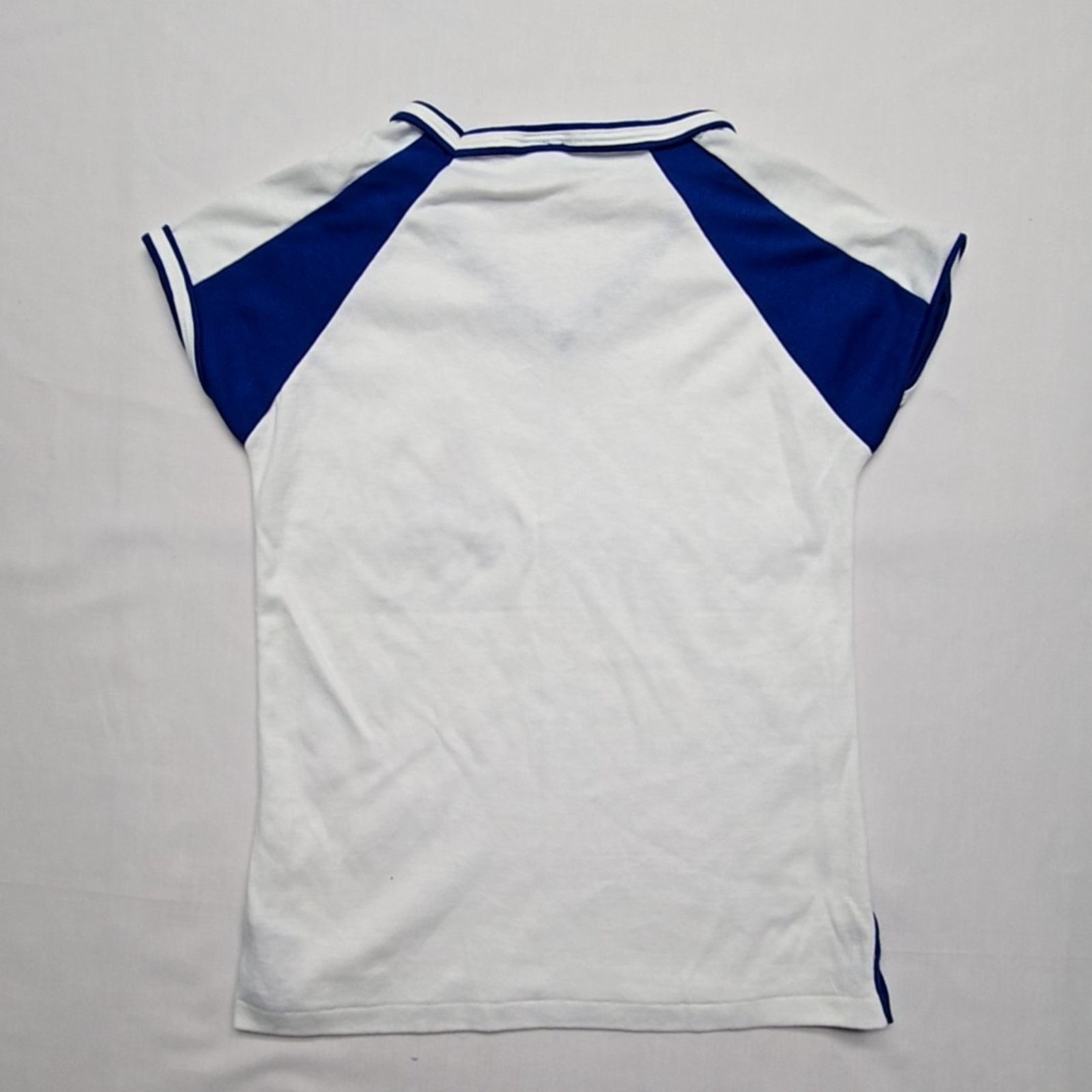 Vintage Vintage Montana Shirt La Riche V-Neck White Blue Small Tee Size S / US 4 / IT 40 - 4 Thumbnail