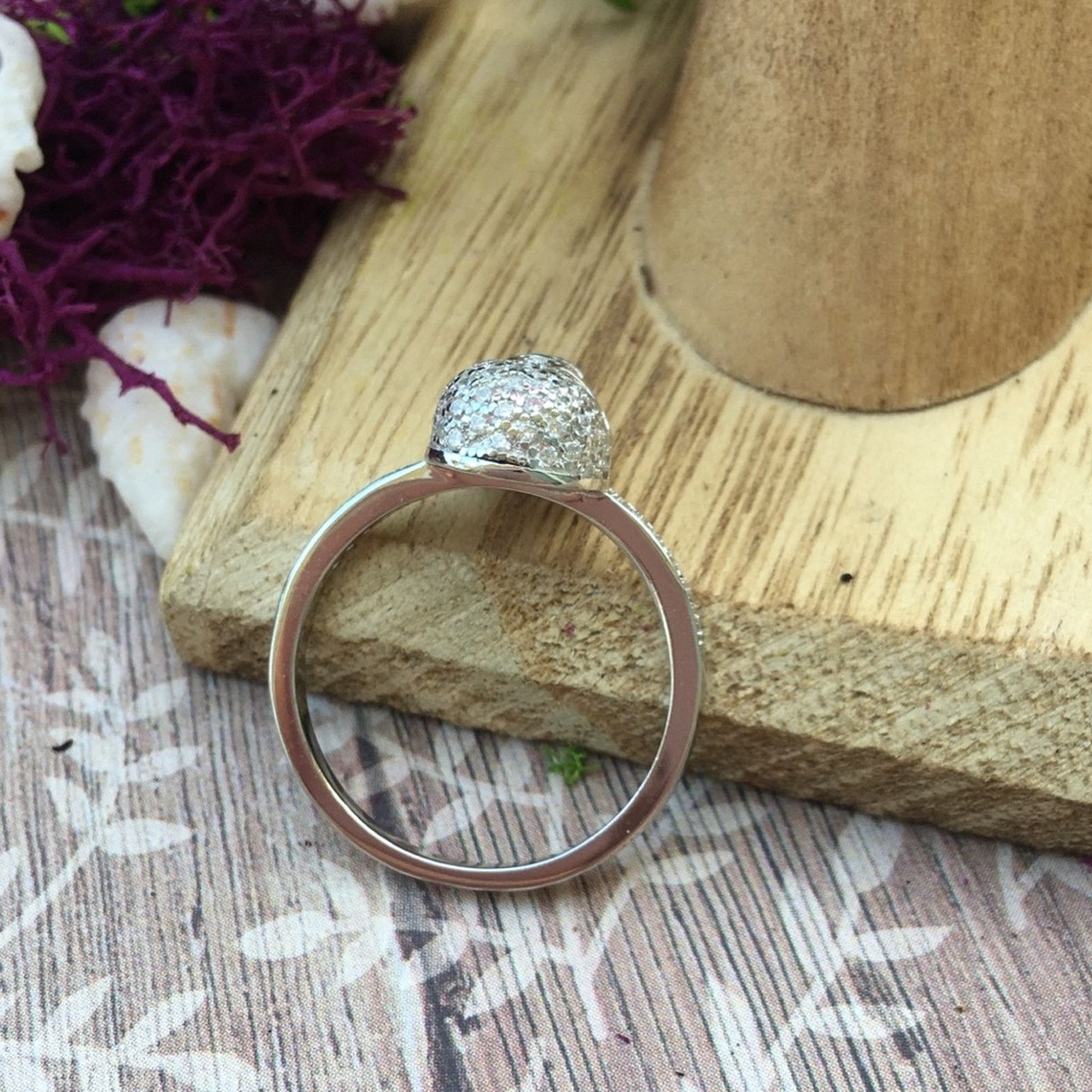 The Unbranded Brand Sterling Silver Skull CZ Ring Size 8 Size ONE SIZE - 4 Thumbnail
