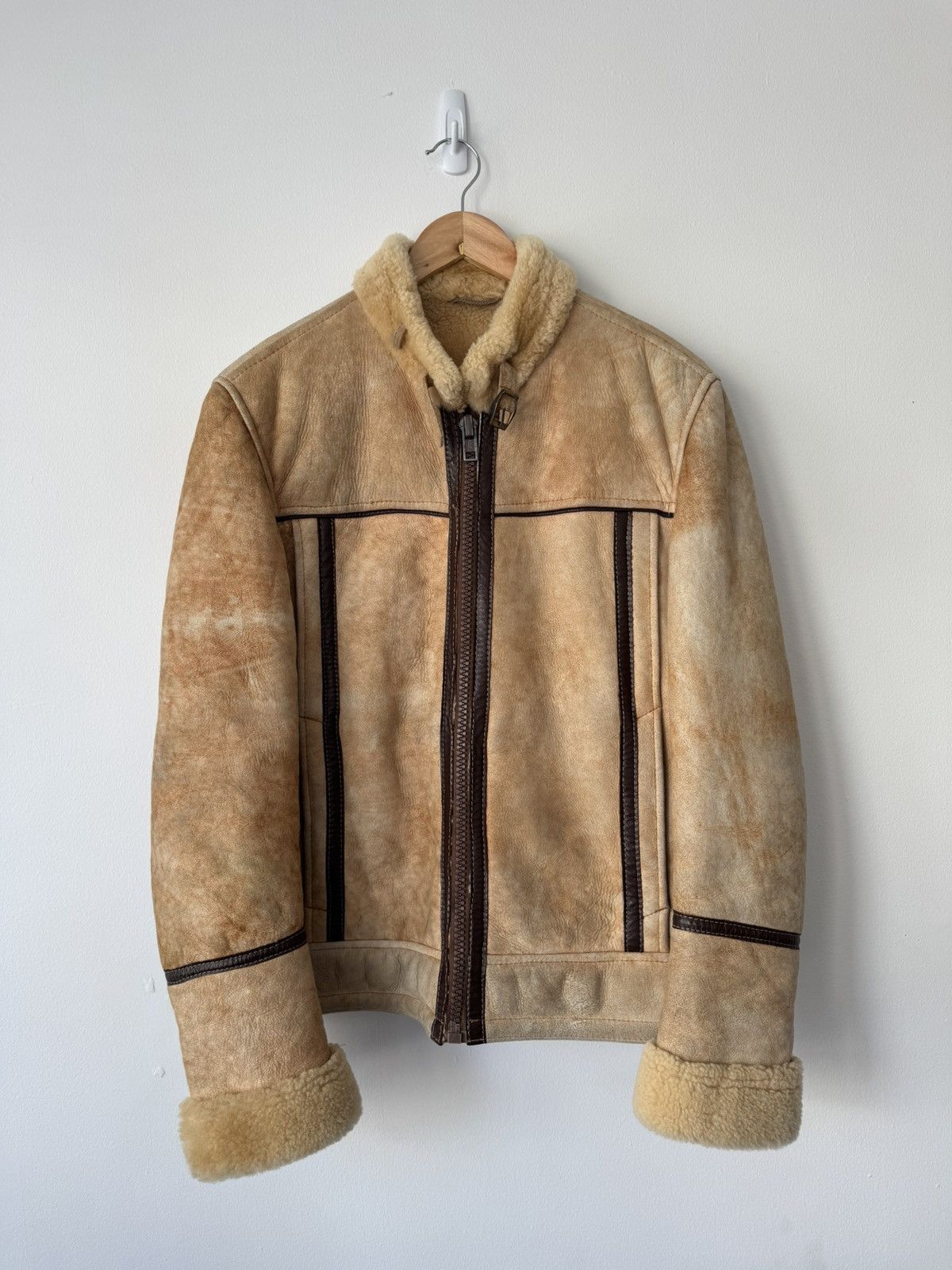 Vintage Vintage Shearling Moto Jacket Size US M / EU 48-50 / 2 - 1 Thumbnail