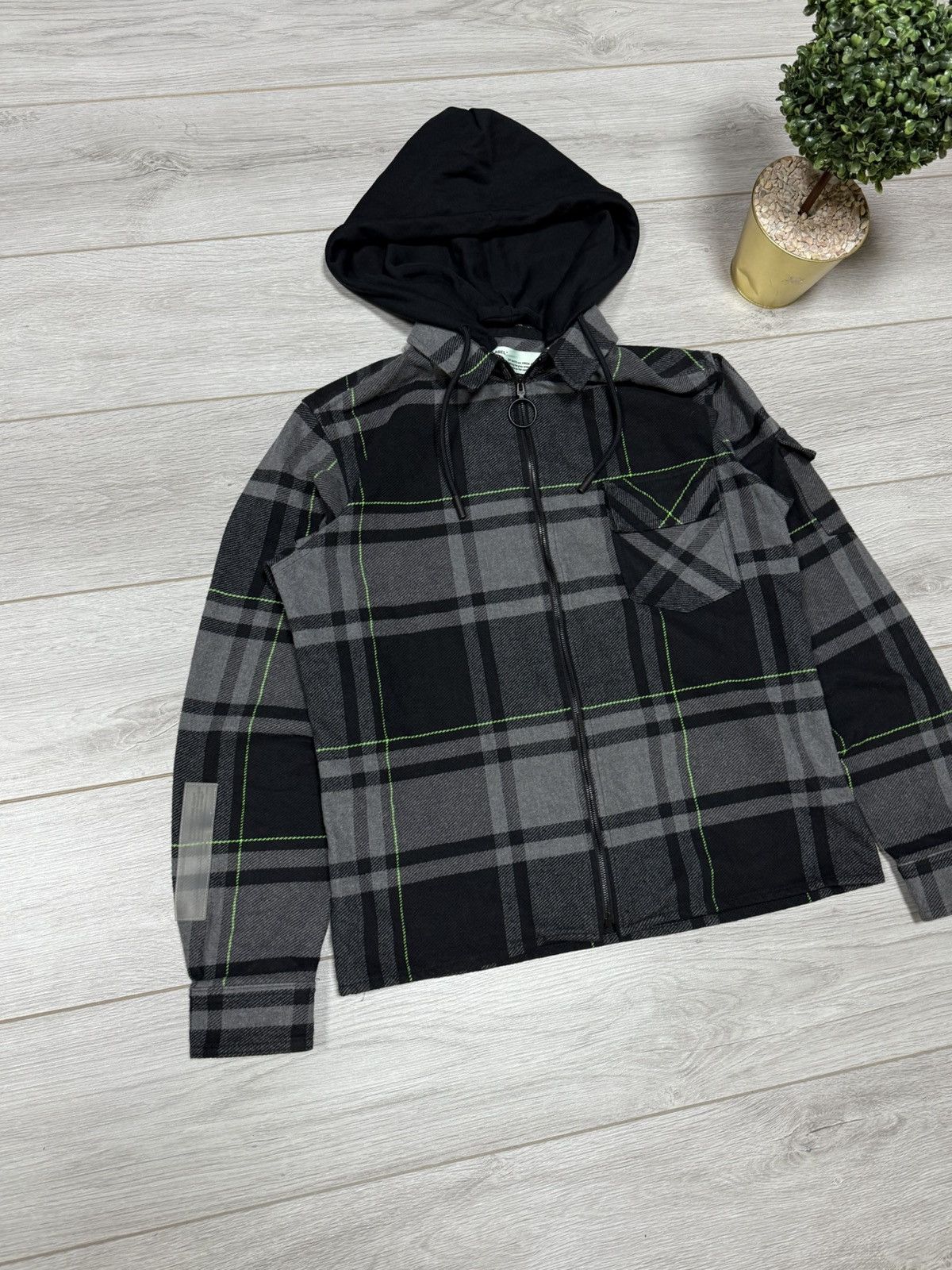 Off-White Off-White flannel hoodie impressionism check jacket shirt Size US S / EU 44-46 / 1 - 4 Thumbnail
