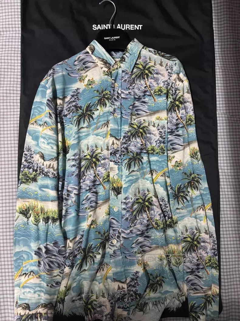 Saint Laurent Paris Saint Laurent Paris Palm Tree Wave Pattern Shirt i Size US XXS / EU 40 - 1 Thumbnail