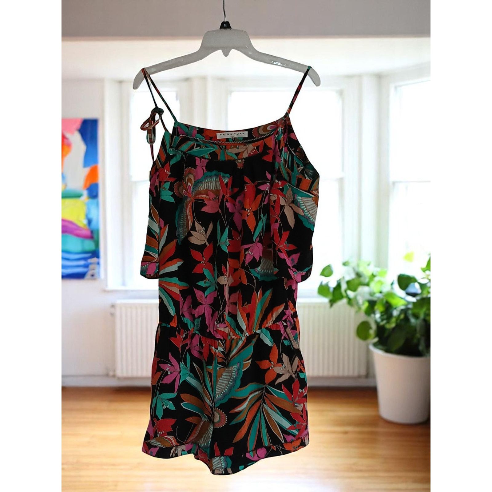 Trina Turk Trina Turk Women's Affable Papillion Palm Print Romper M Size 30" / US 8 / IT 44 - 4 Thumbnail