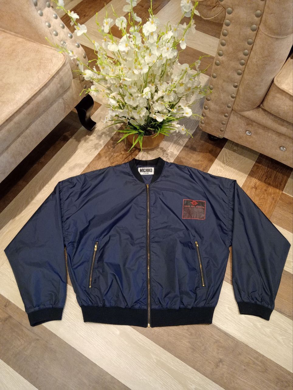 Michiko Koshino London MICHIKO KOSHINO LONDON SPELLOUT NYLON JACKET - FREE SIZE Size US L / EU 52-54 / 3 - 3 Thumbnail