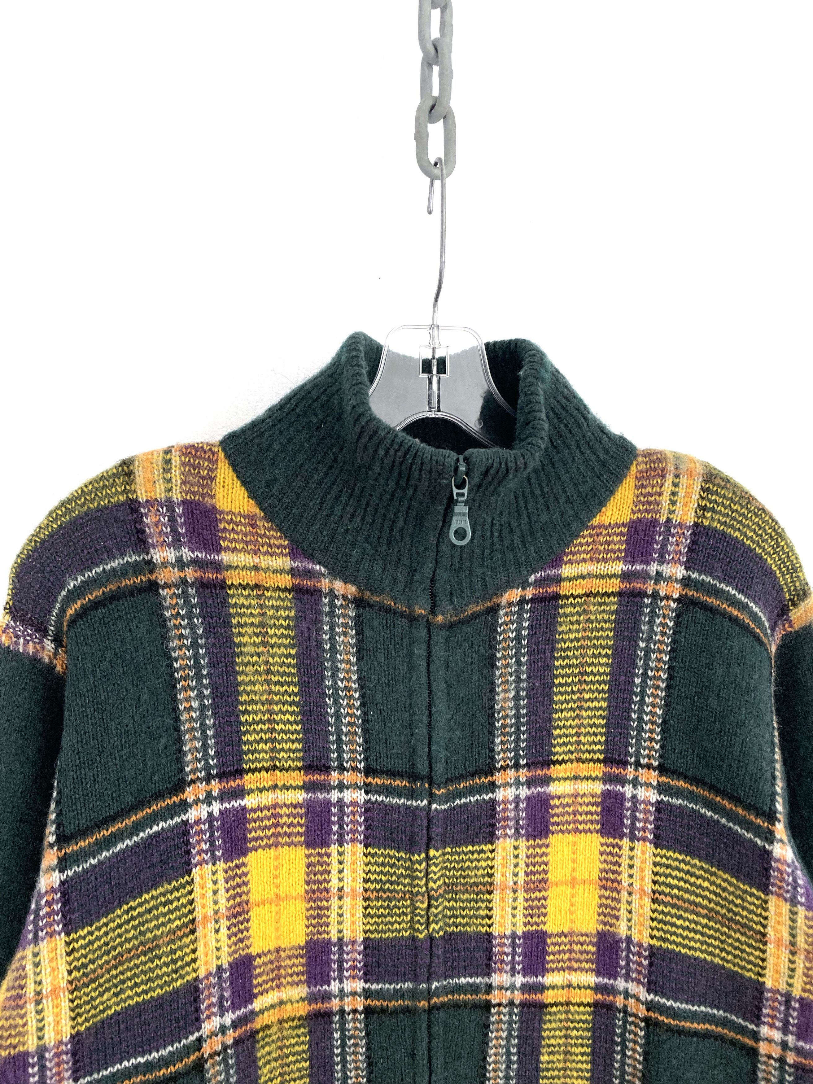Yohji Yamamoto Against All Risks Checkered Zip Sweater Size US L / EU 52-54 / 3 - 4 Thumbnail